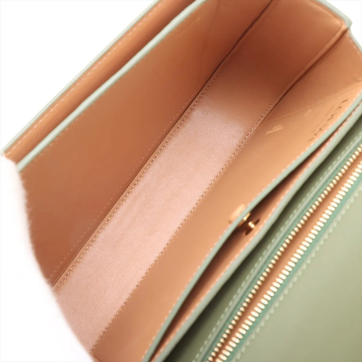 Anagram Goya Leather Shoulder Bag, Green — view 6