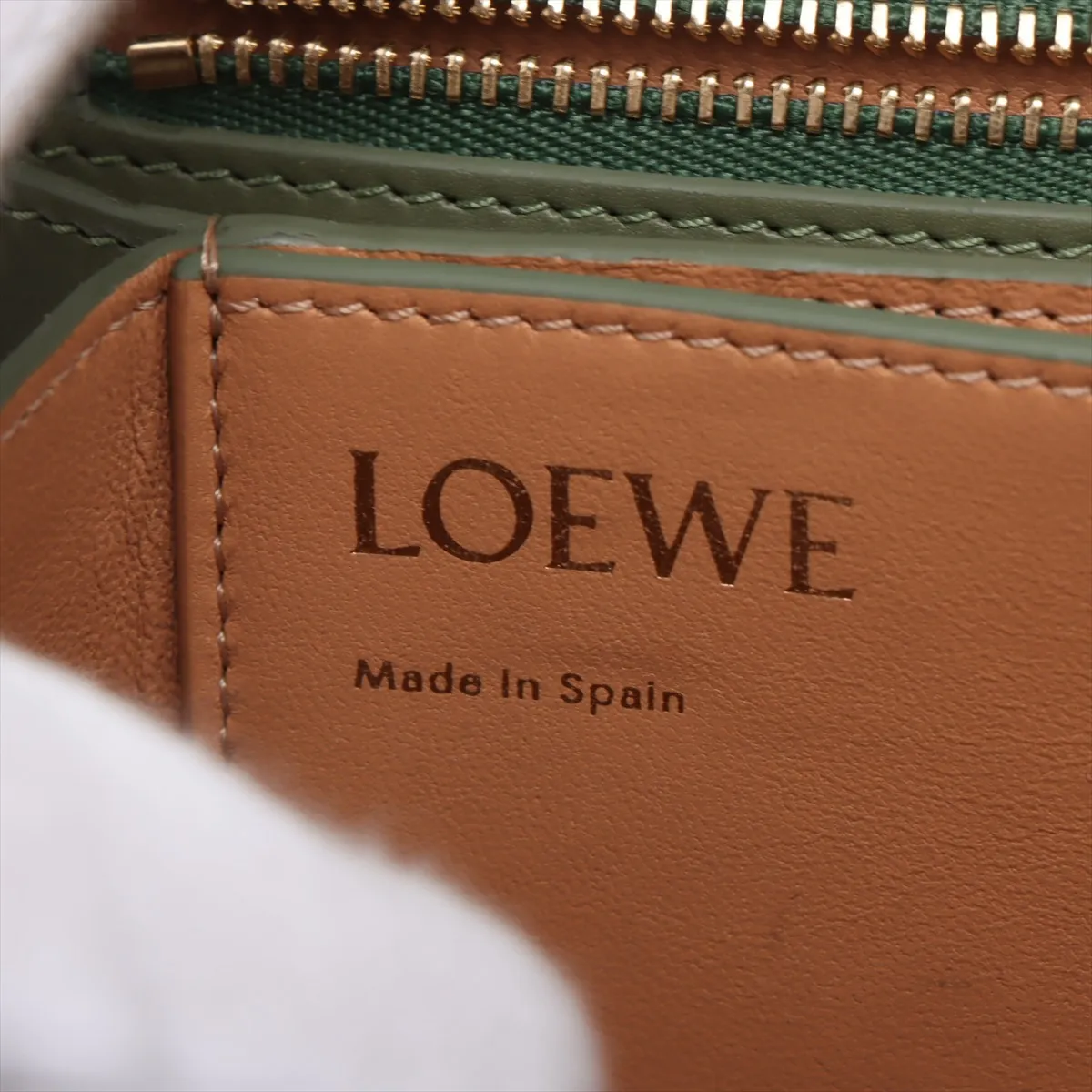Anagram Goya Leather Shoulder Bag, Green — view 8