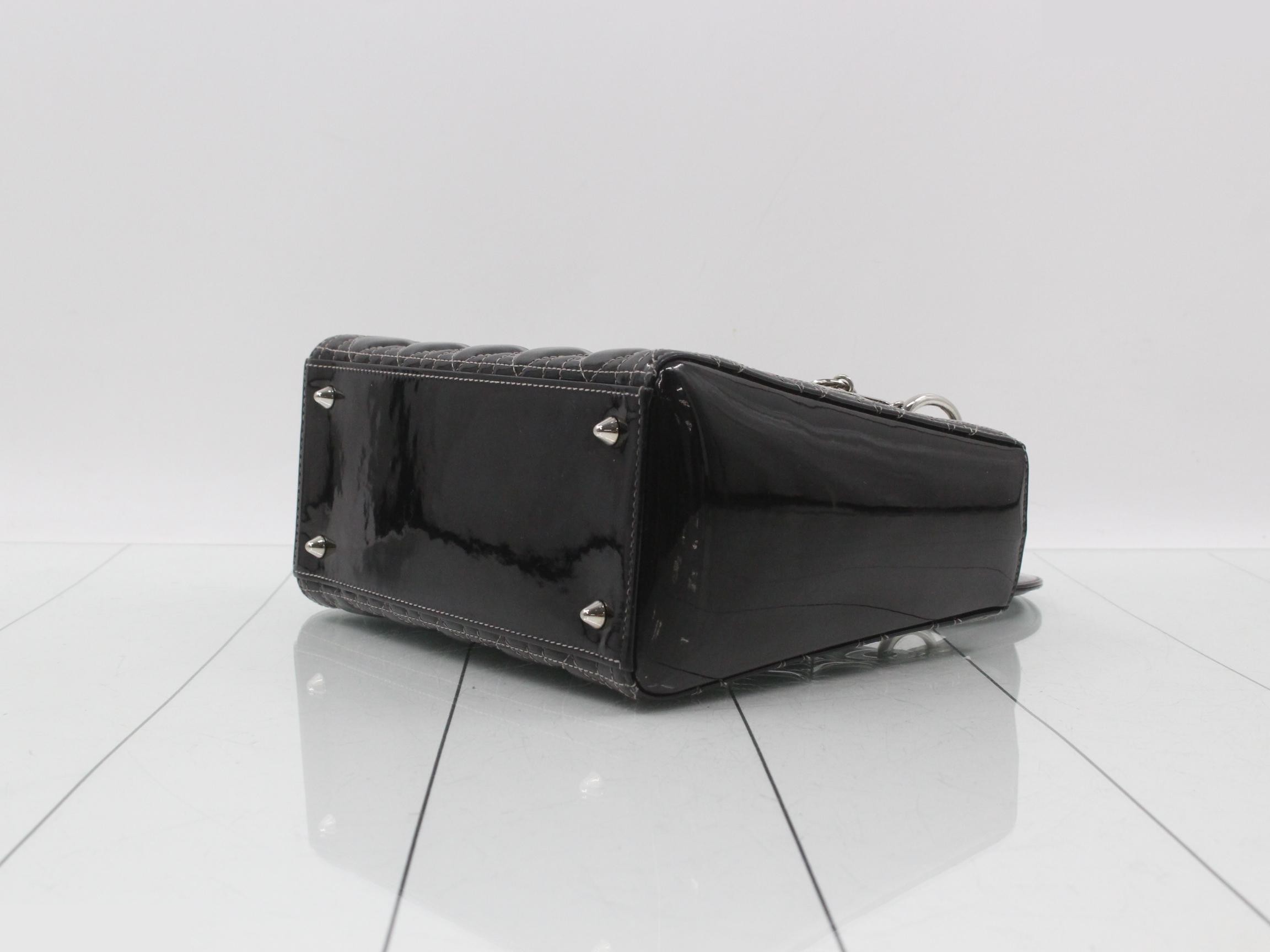 Lady Dior Cannage 2-Way Black Shoulder Handbag — view 6