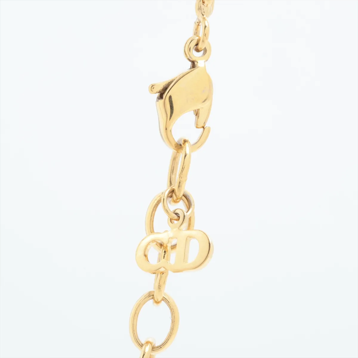 CD logo necklace, GP gold. Shows signs of wear, — view 3