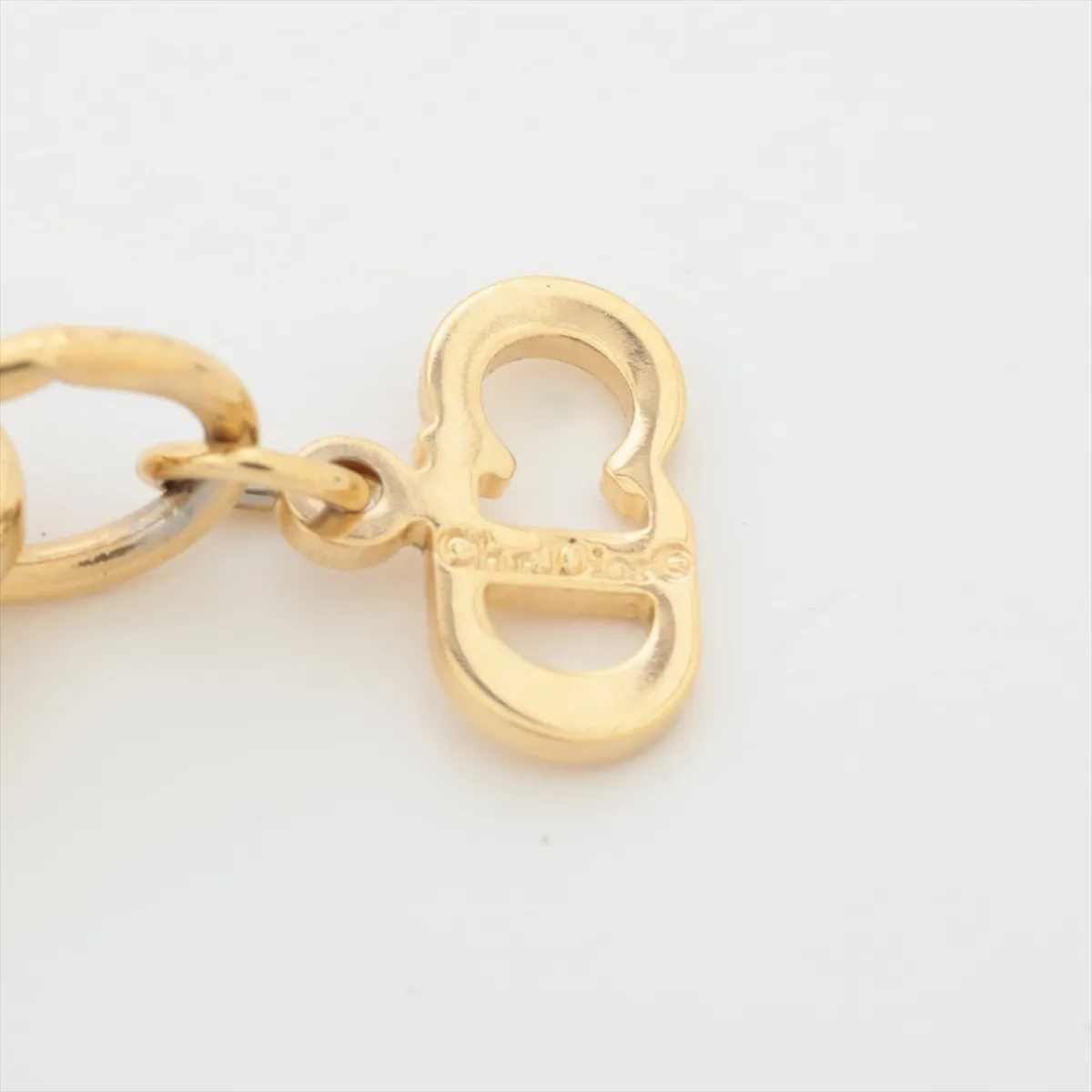 CD logo necklace, GP gold. Shows signs of wear, — view 4