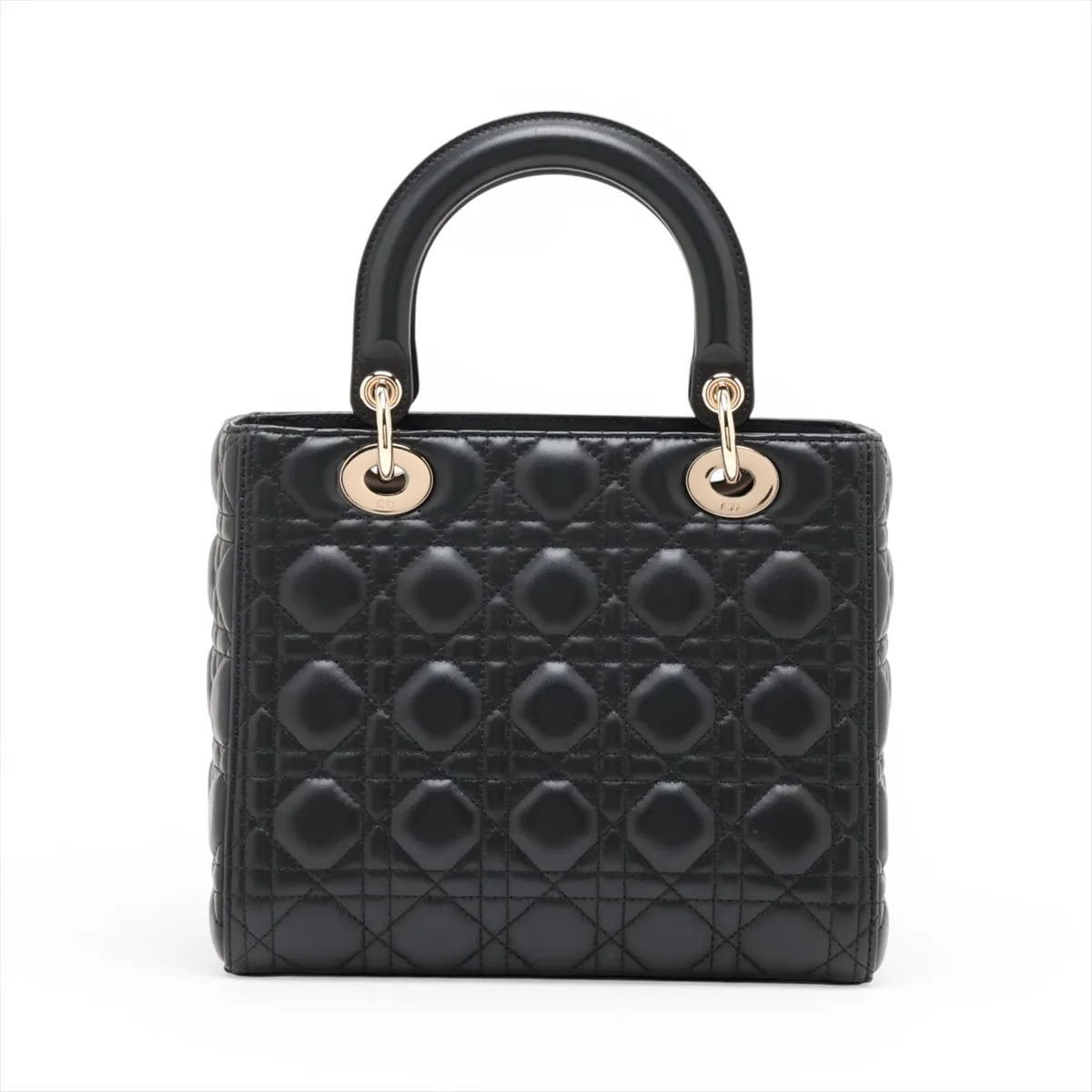 Cannage Lady Dior Leather 2-Way Handbag, Black — view 2