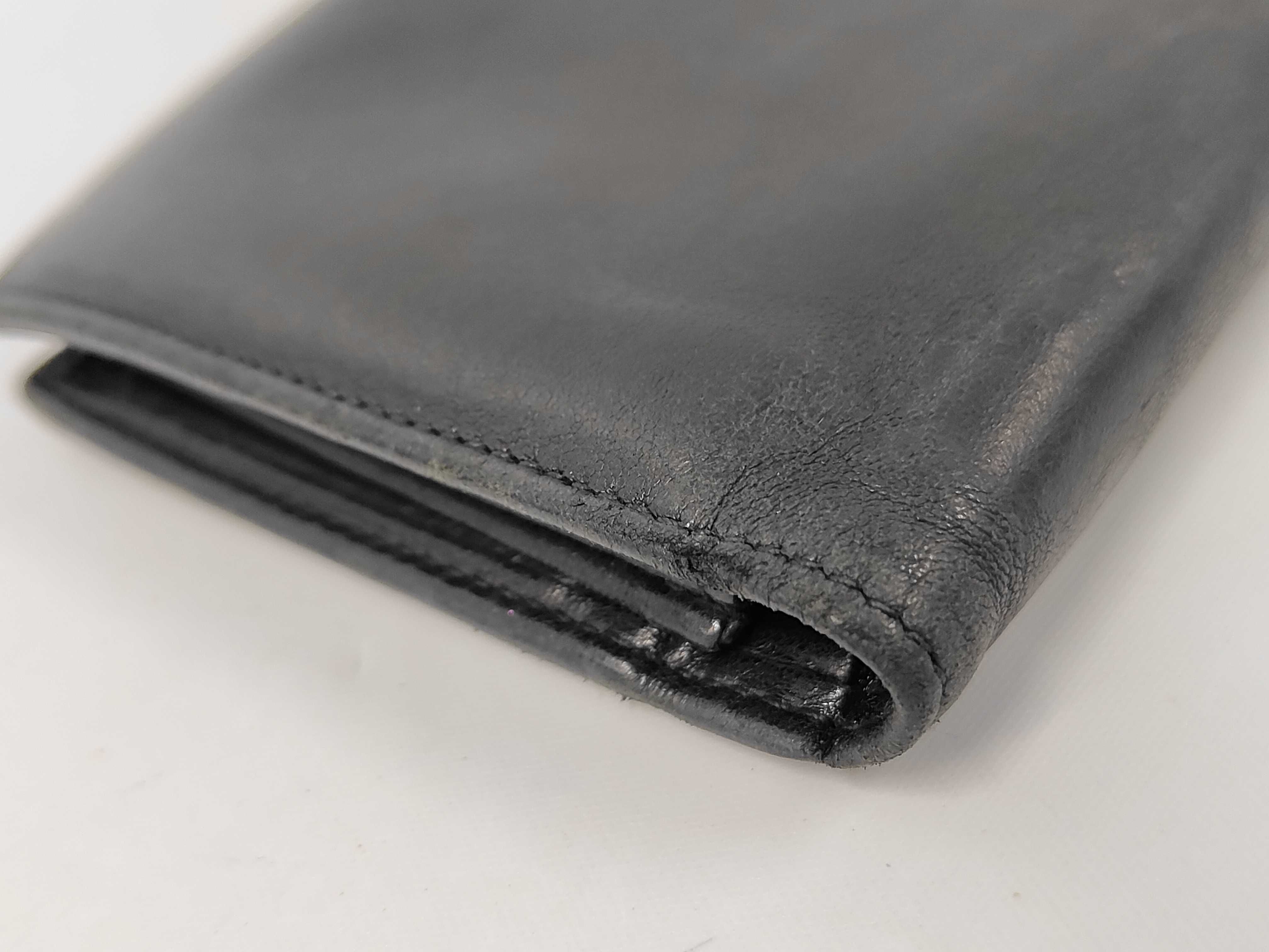 long leather wallet, black. — view 3