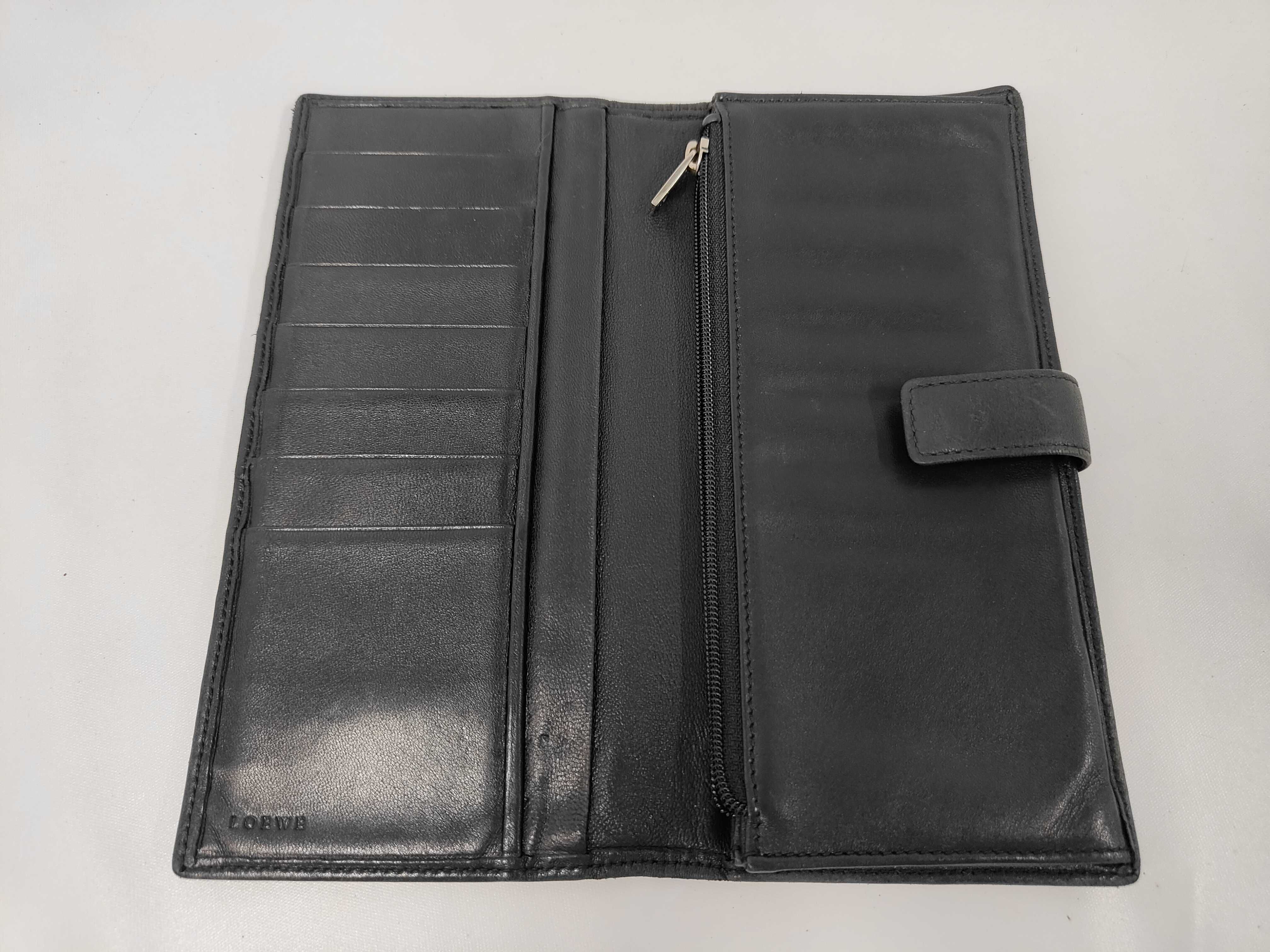 long leather wallet, black. — view 7