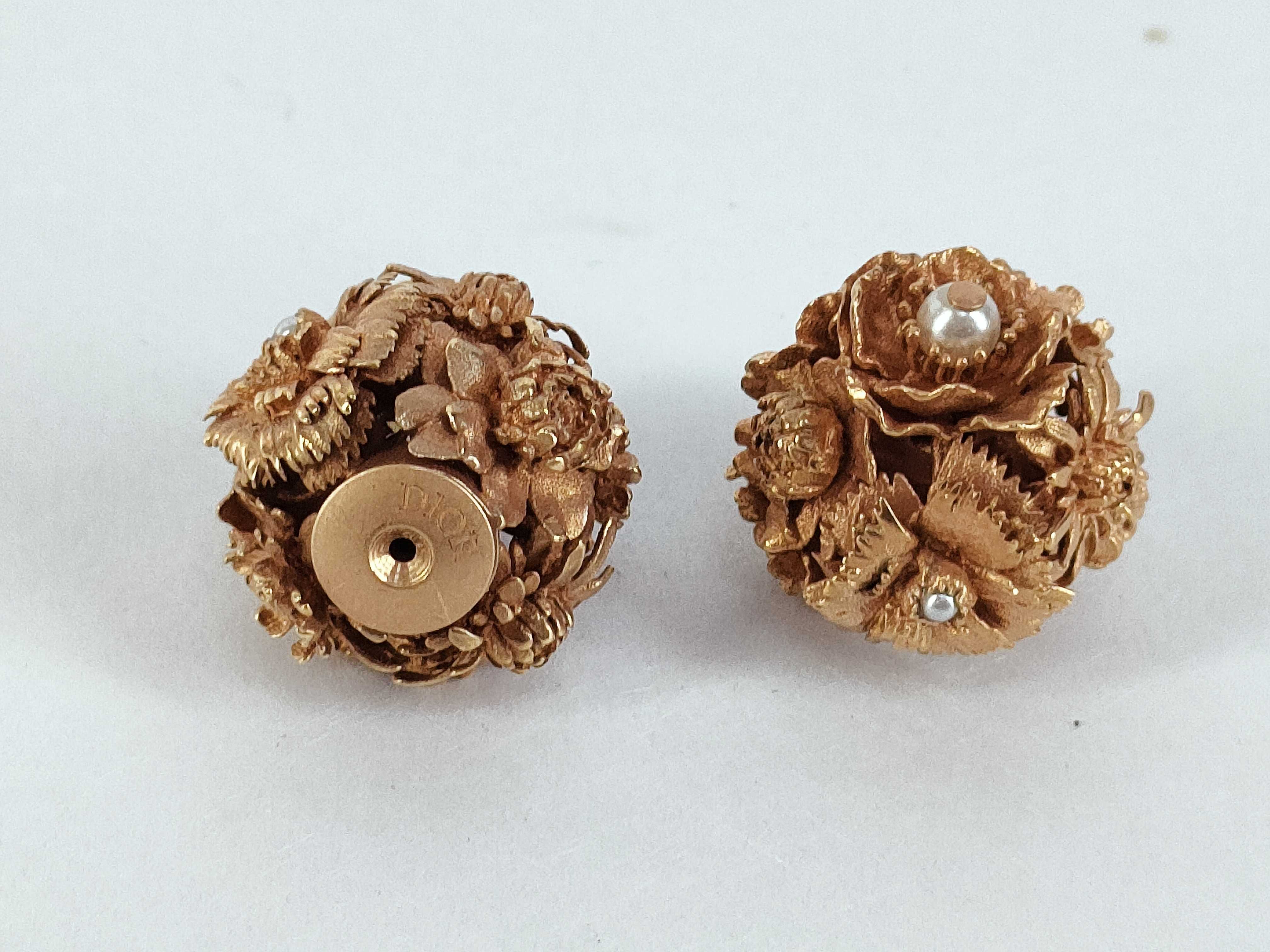Tribal Flower Pearl Earrings — view 6
