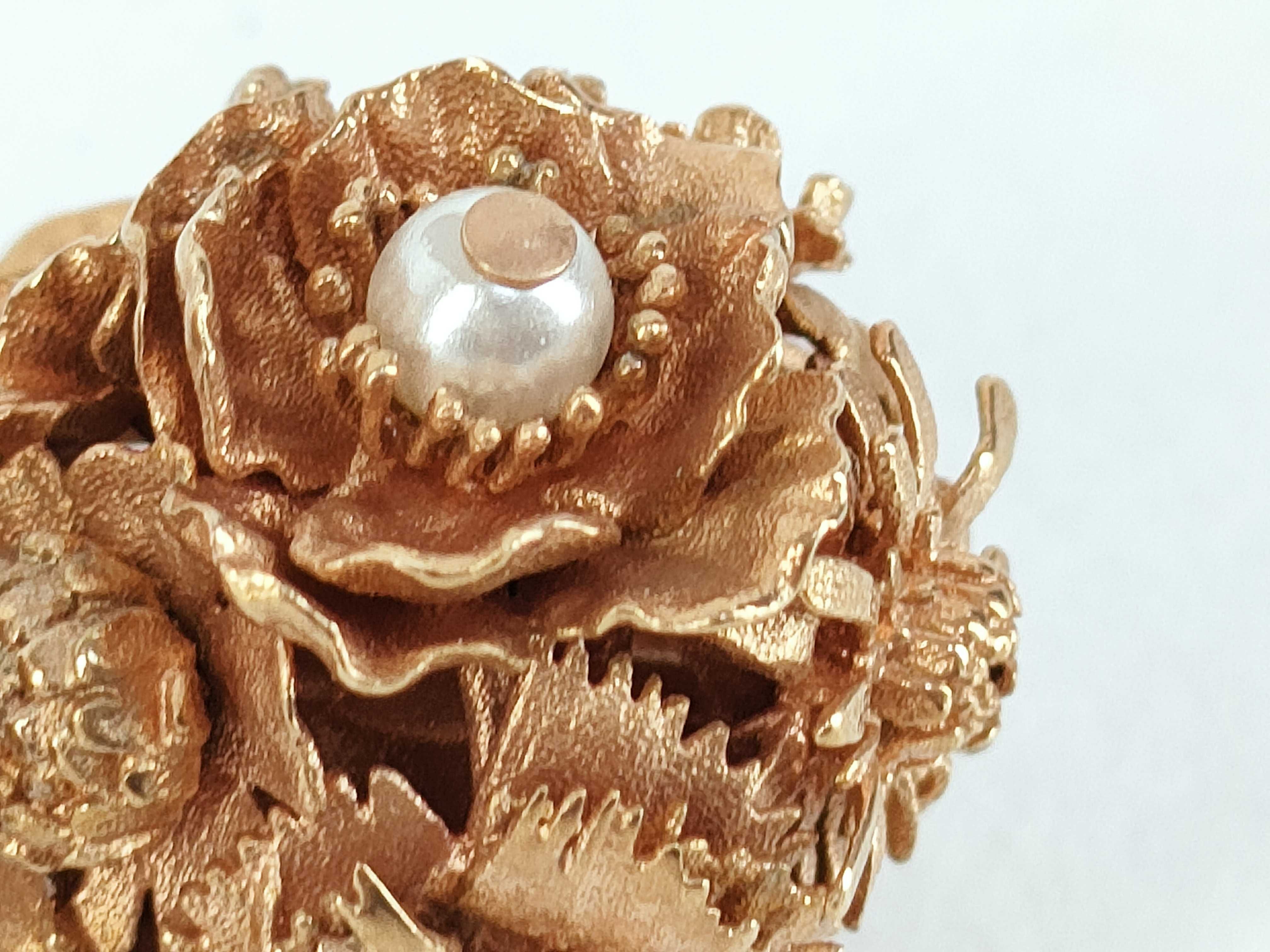 Tribal Flower Pearl Earrings — view 8