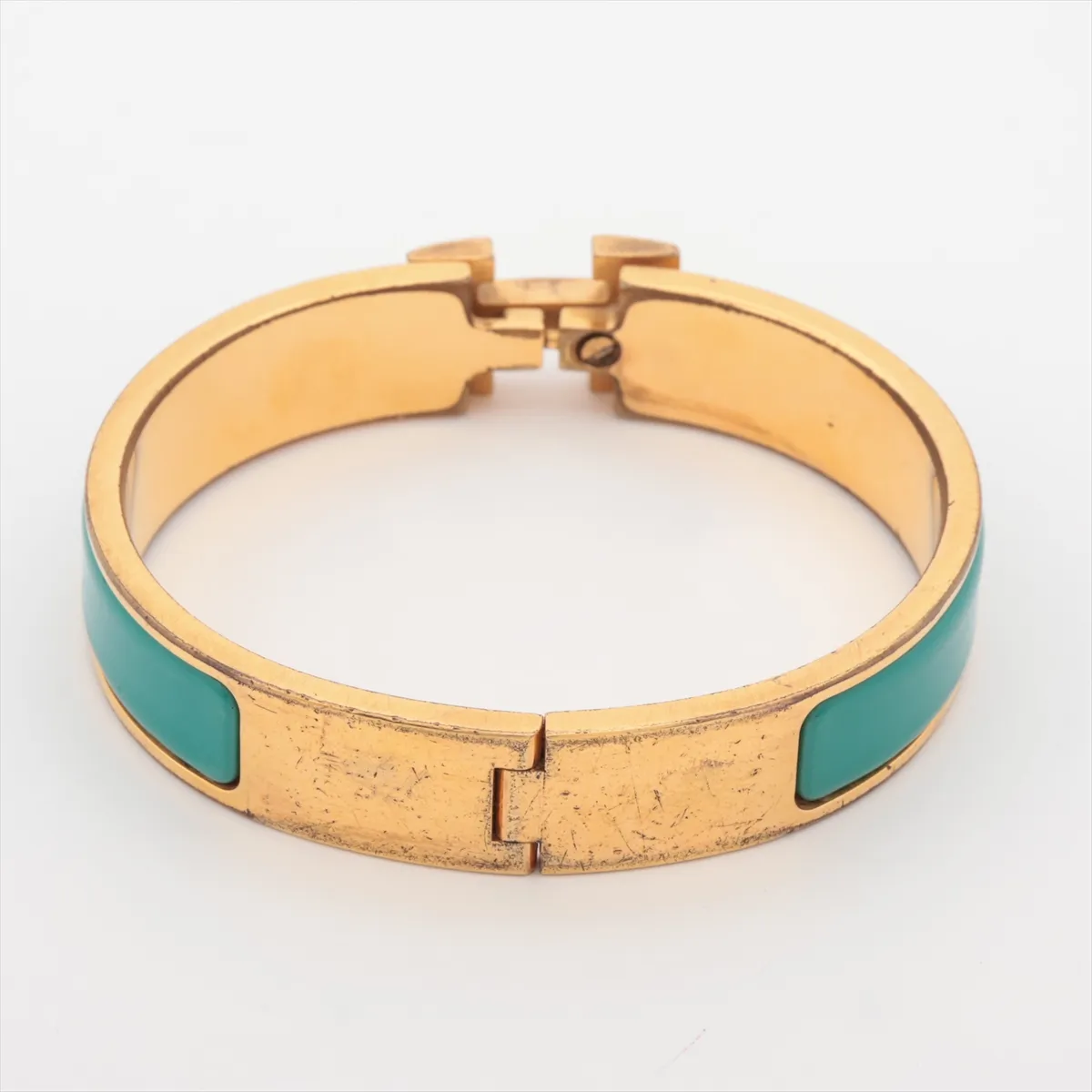 Click H Bangle Fan Bangle GP Gold x Green. — view 2