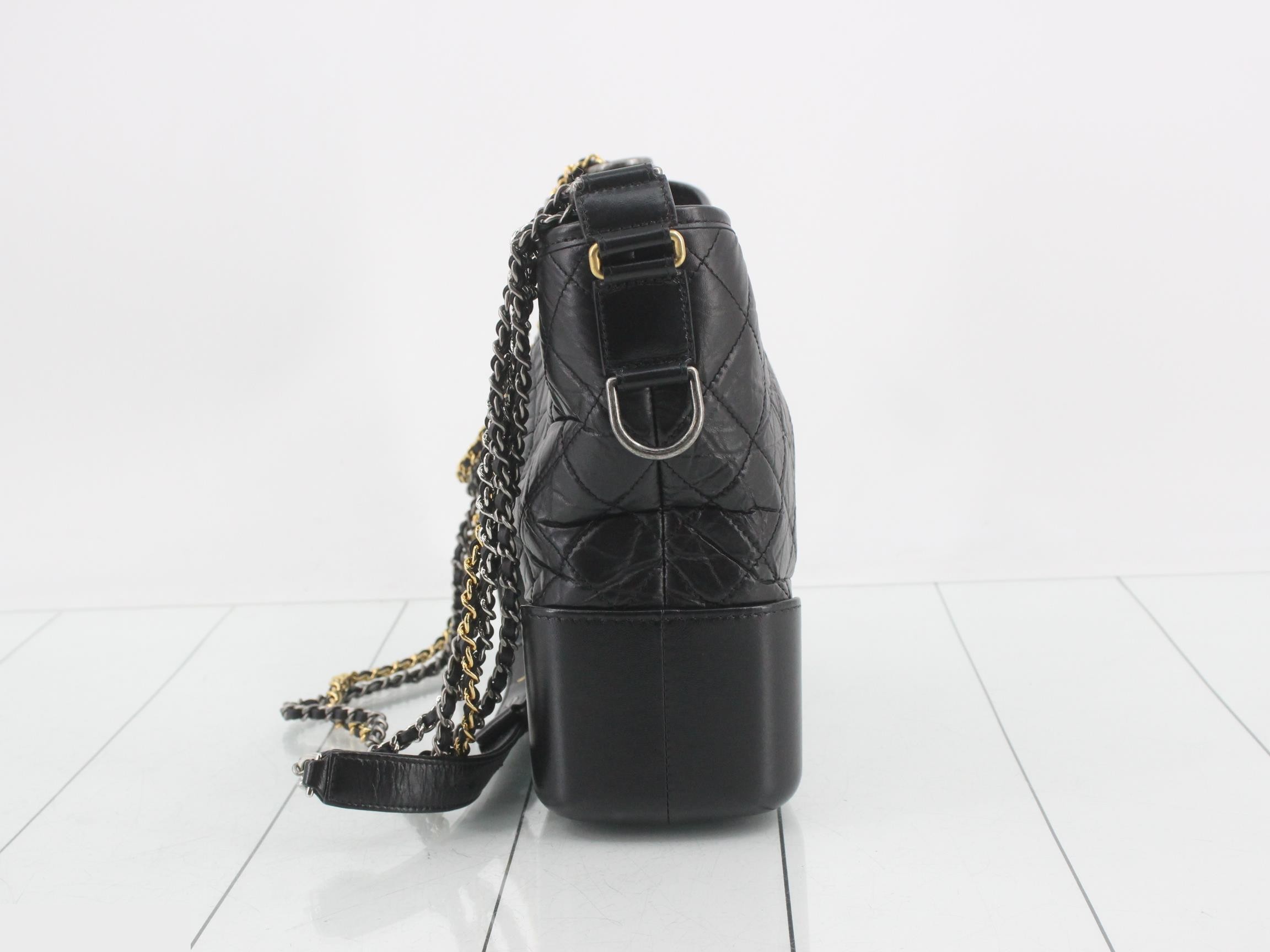 Gabrielle de Chanel Leather Chain Shoulder Bag, Black — view 3