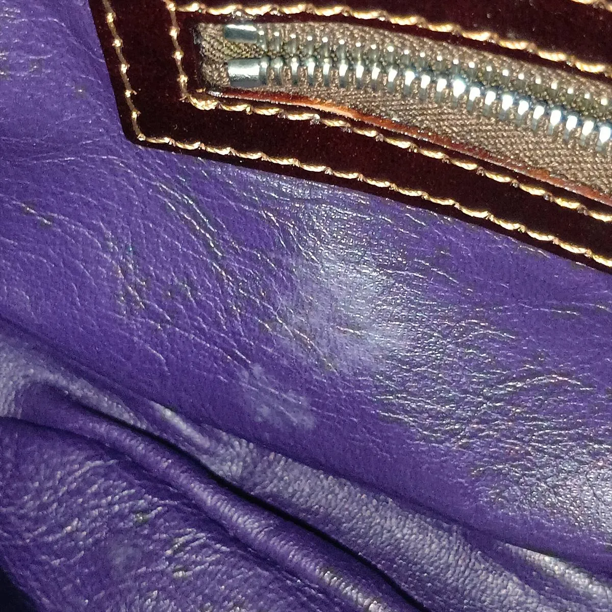 Mamma Bucket Knit x Leather Shoulder Bag, Purple — view 13