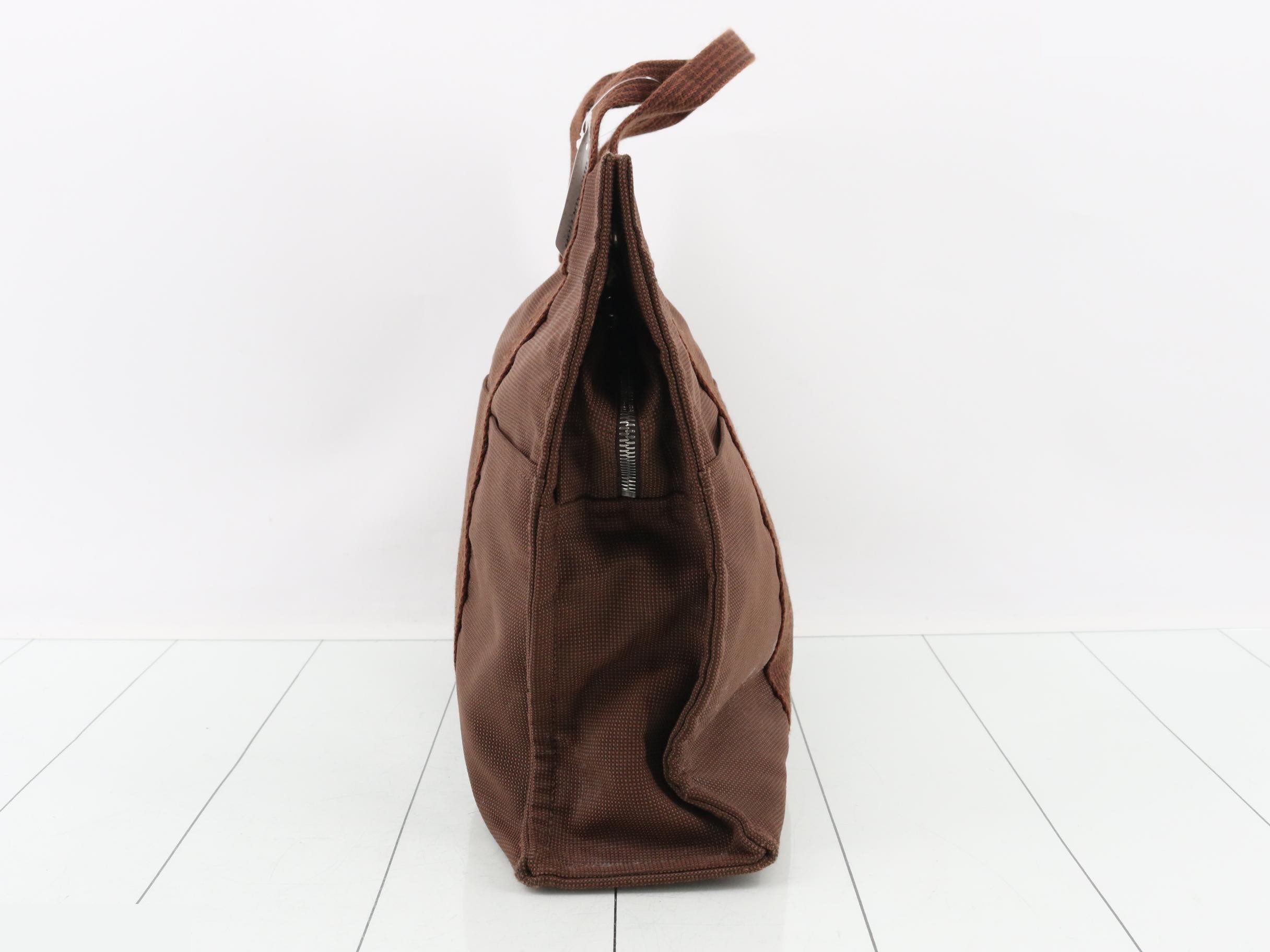 Aile Line MM Tote Bag, Canvas, Brown — view 3