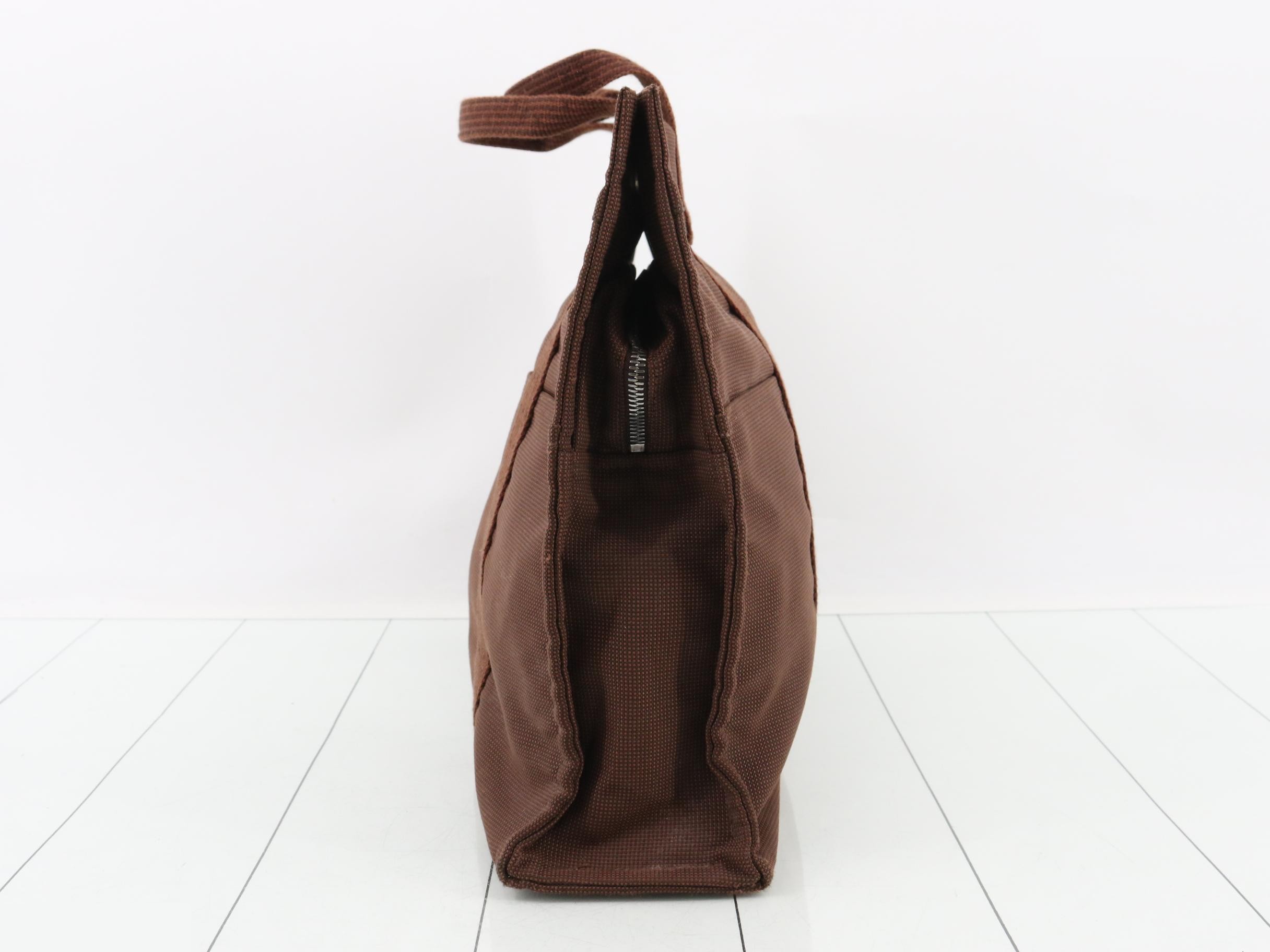 Aile Line MM Tote Bag, Canvas, Brown — view 4