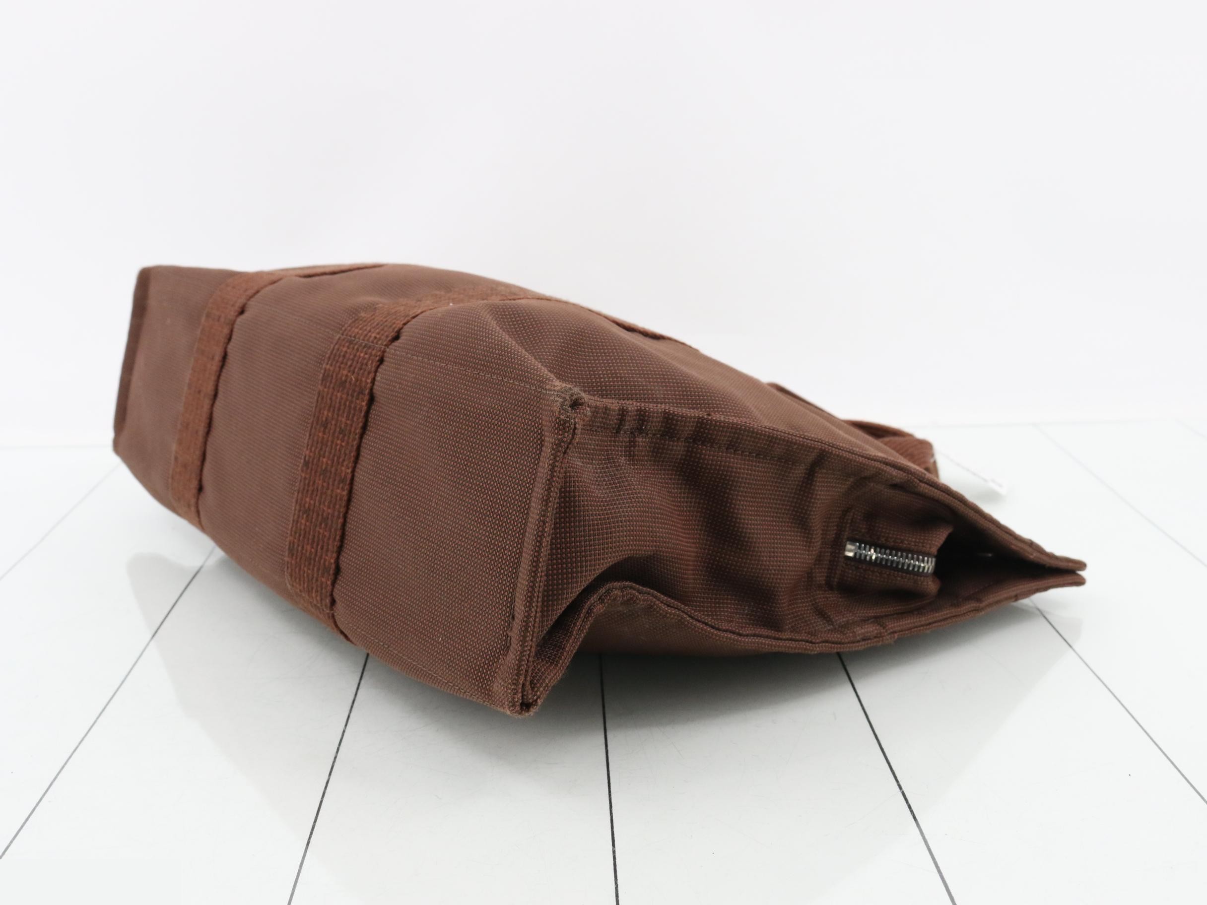 Aile Line MM Tote Bag, Canvas, Brown — view 6