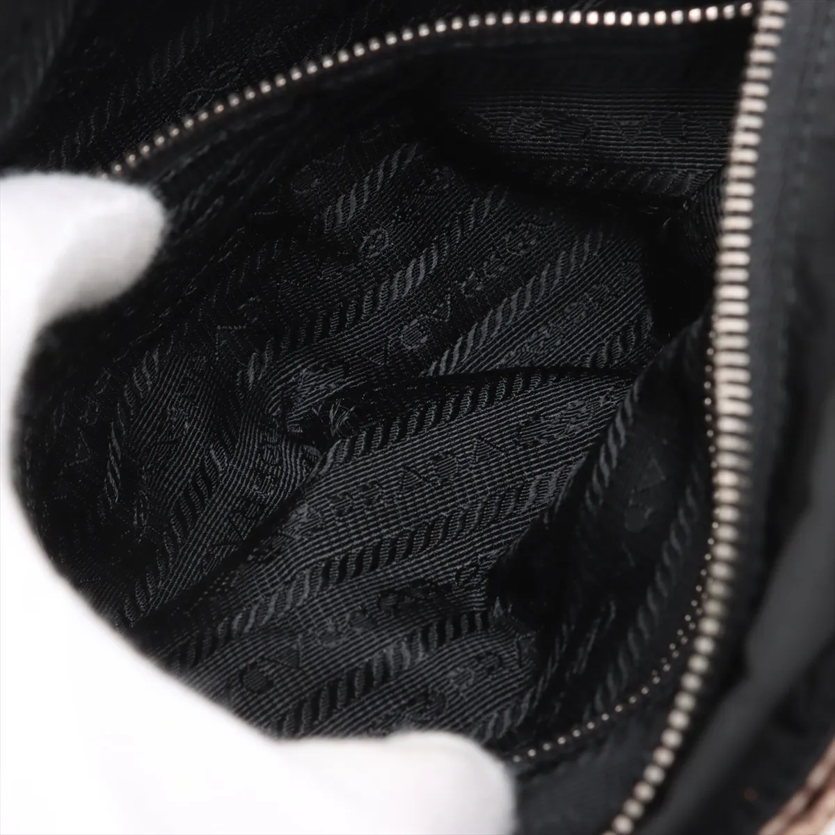 Tessuto Nylon x Leather 2WAY Handbag Black — view 9