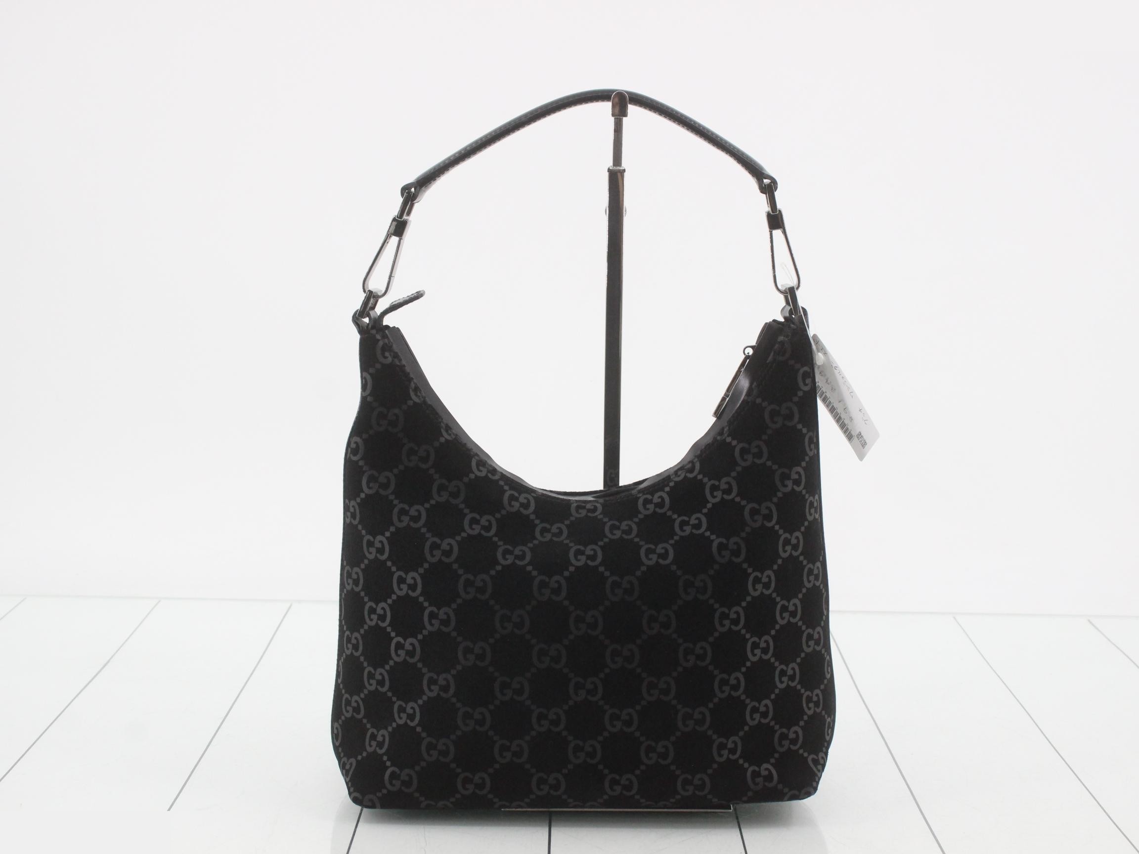 One-shoulder suede handbag with GG pattern — view 2