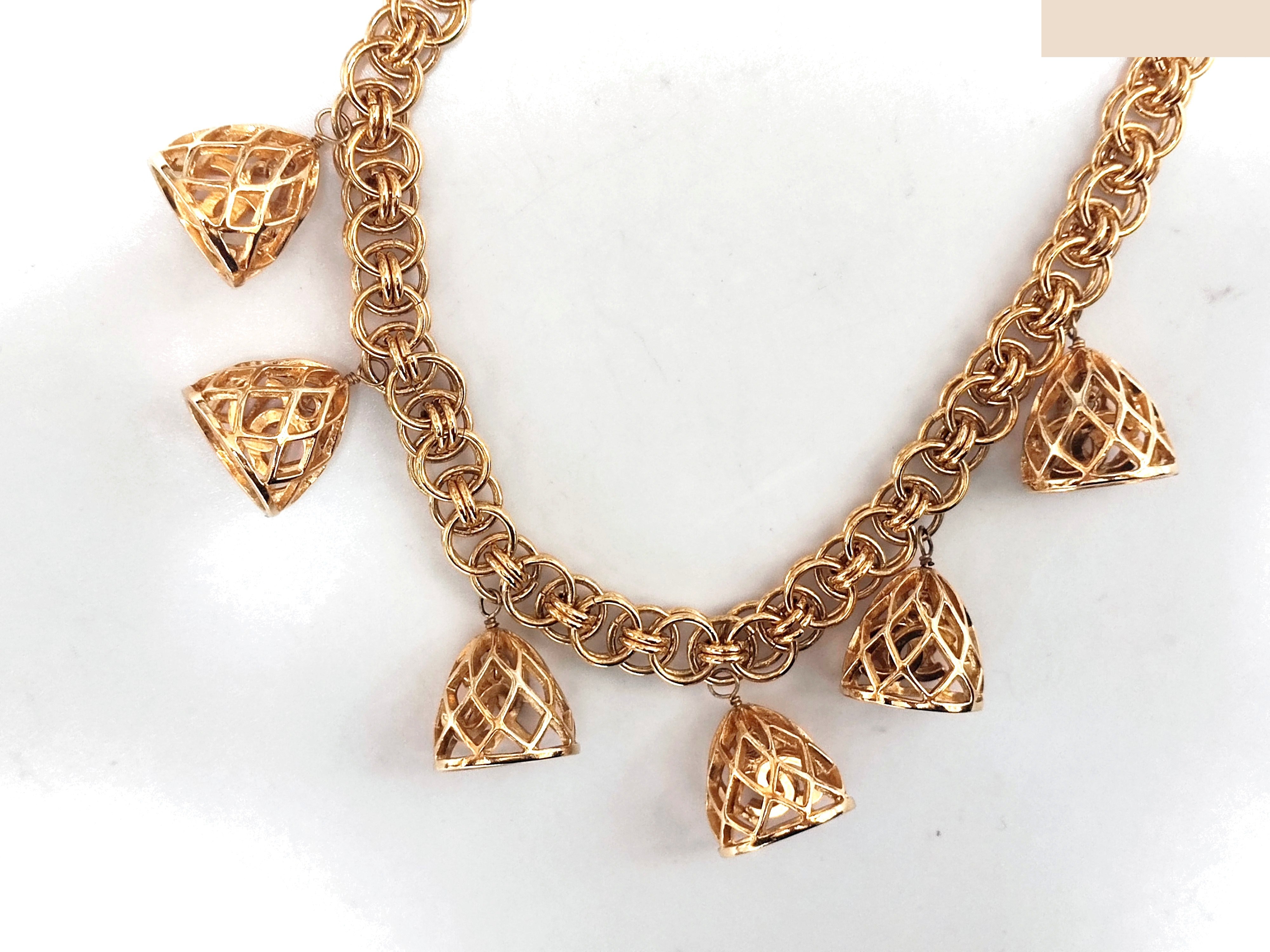 Coco Mark Birdcage 7-Strand Necklace, Neck Circumference Approx. 39cm — view 7