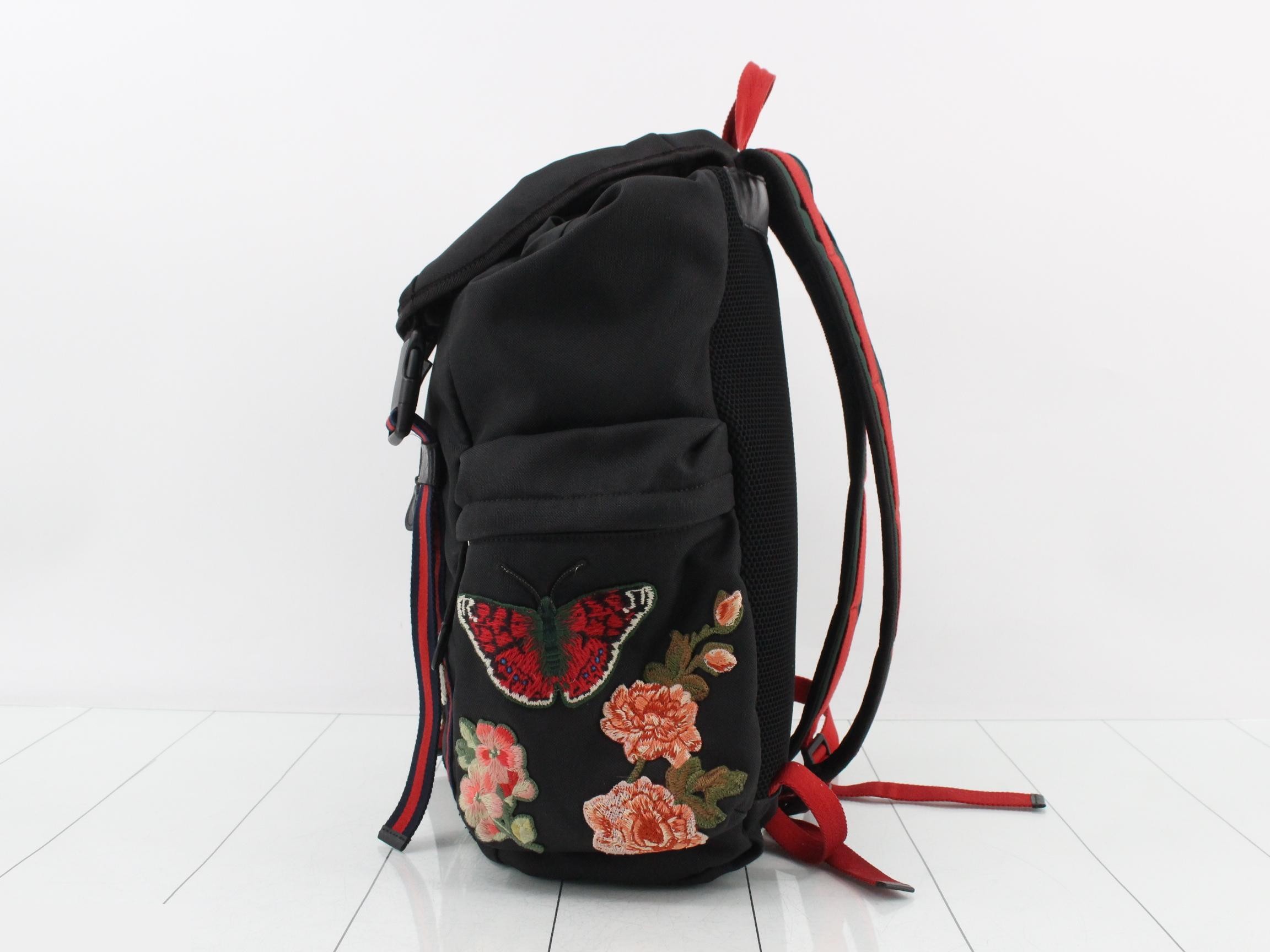 Embroidered Tiger Head Backpack, Black — view 3