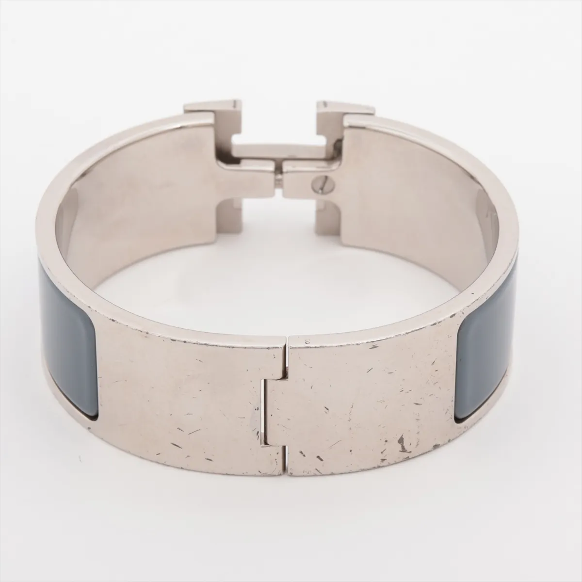 Clic Clac H Bangle, Metal, Silver x Gray. Shows signs of wear, — view 2