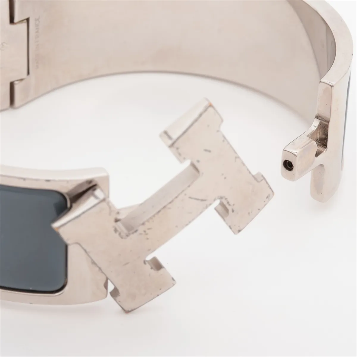 Clic Clac H Bangle, Metal, Silver x Gray. Shows signs of wear, — view 5