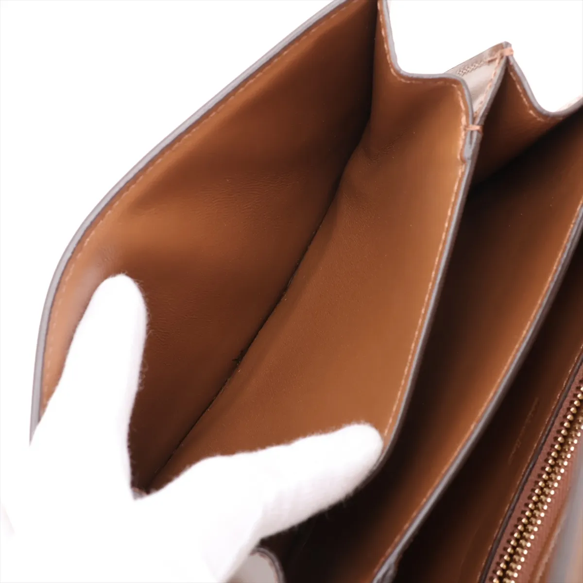 Classic Box Small Leather Shoulder Bag, Brown — view 7