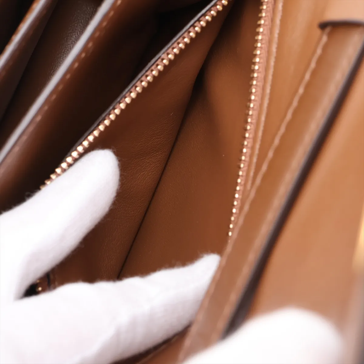 Classic Box Small Leather Shoulder Bag, Brown — view 9