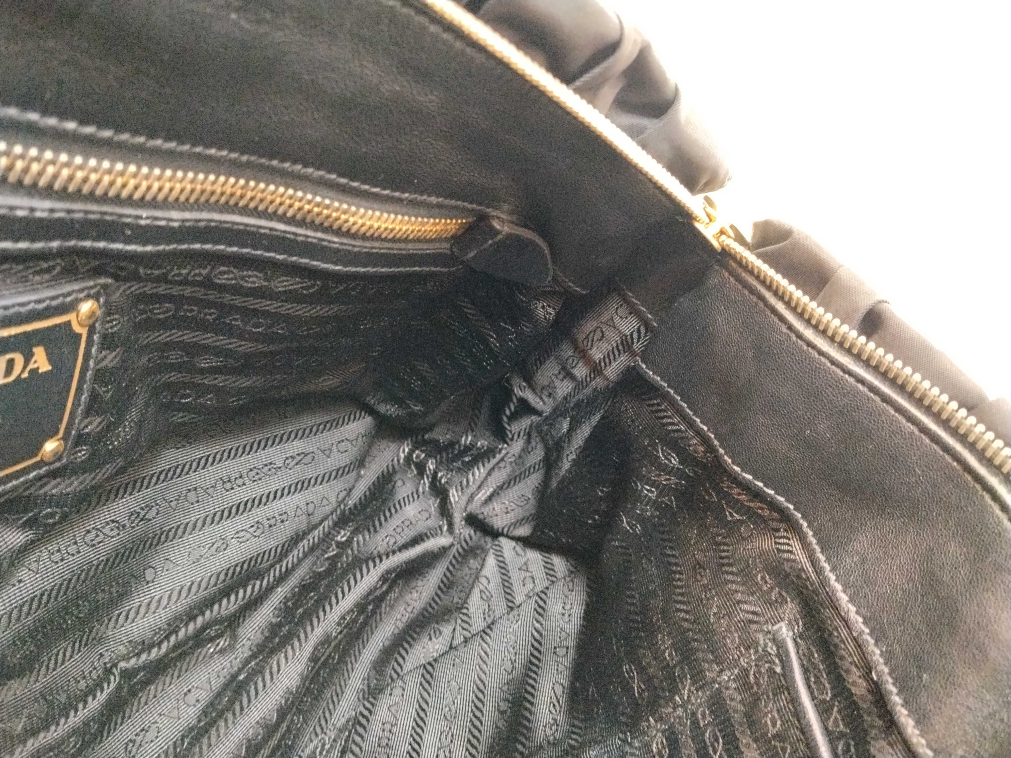 SG- Gather Nappa Gofle Nylon 2-Way Handbag Black BN1407 Handbag — view 10