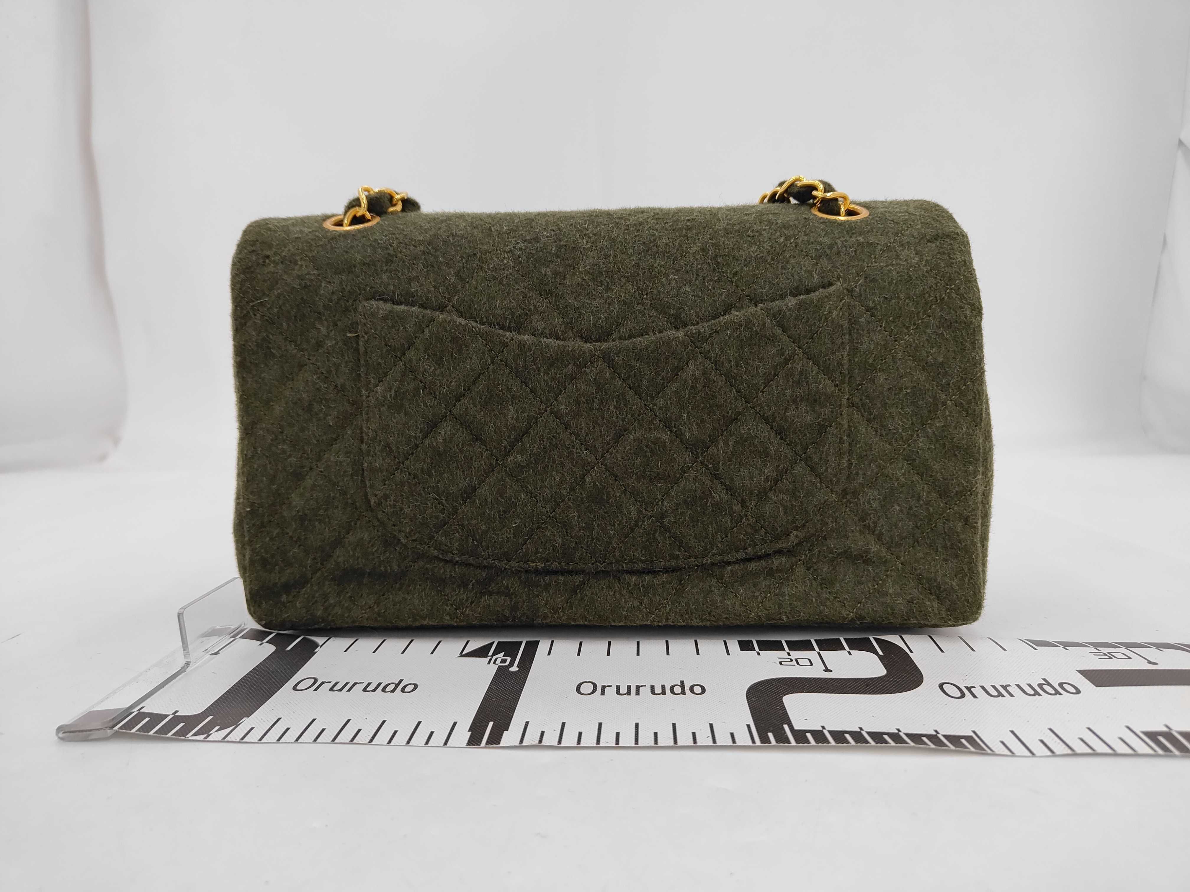 Matelassé 25 Wool Shoulder Bag, Dark Green, 1624707 — view 2