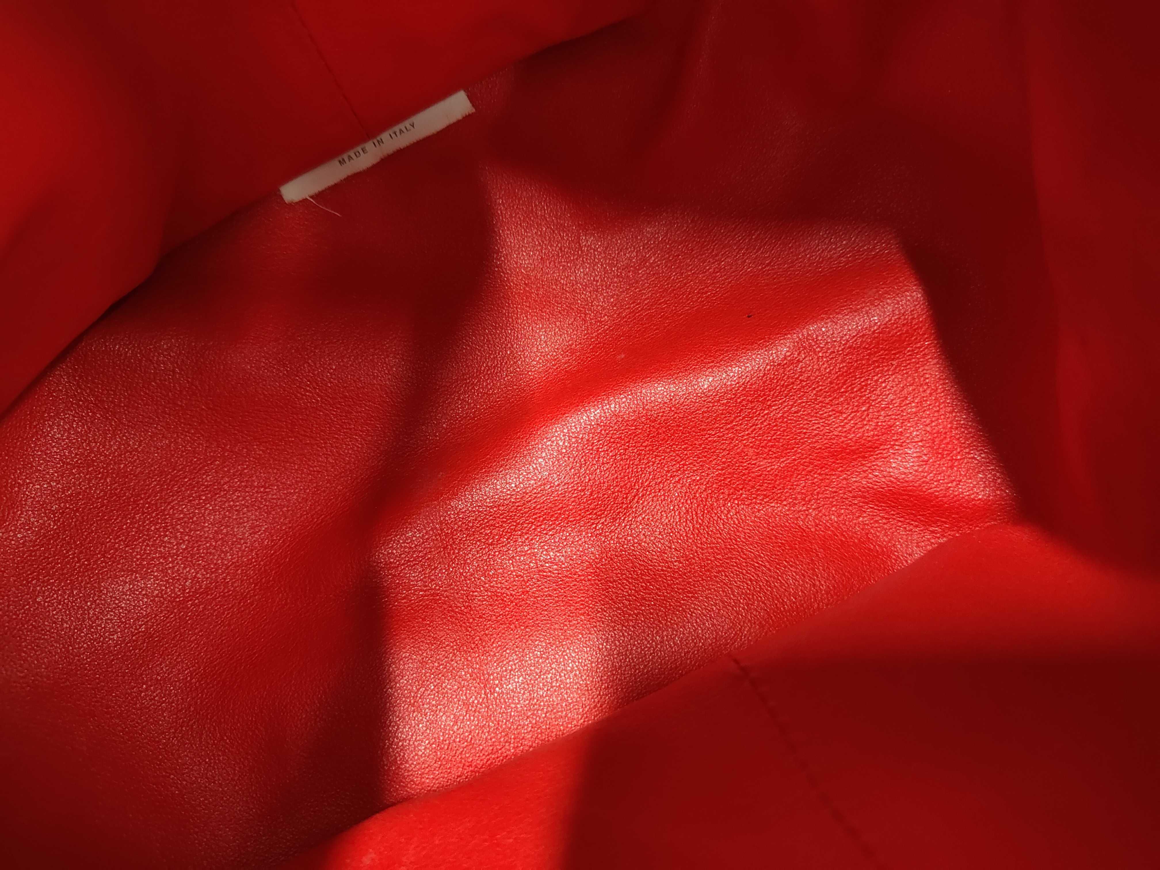 Mini Double Knot Red Calfskin Leather Bag with Silver Hardware — view 11