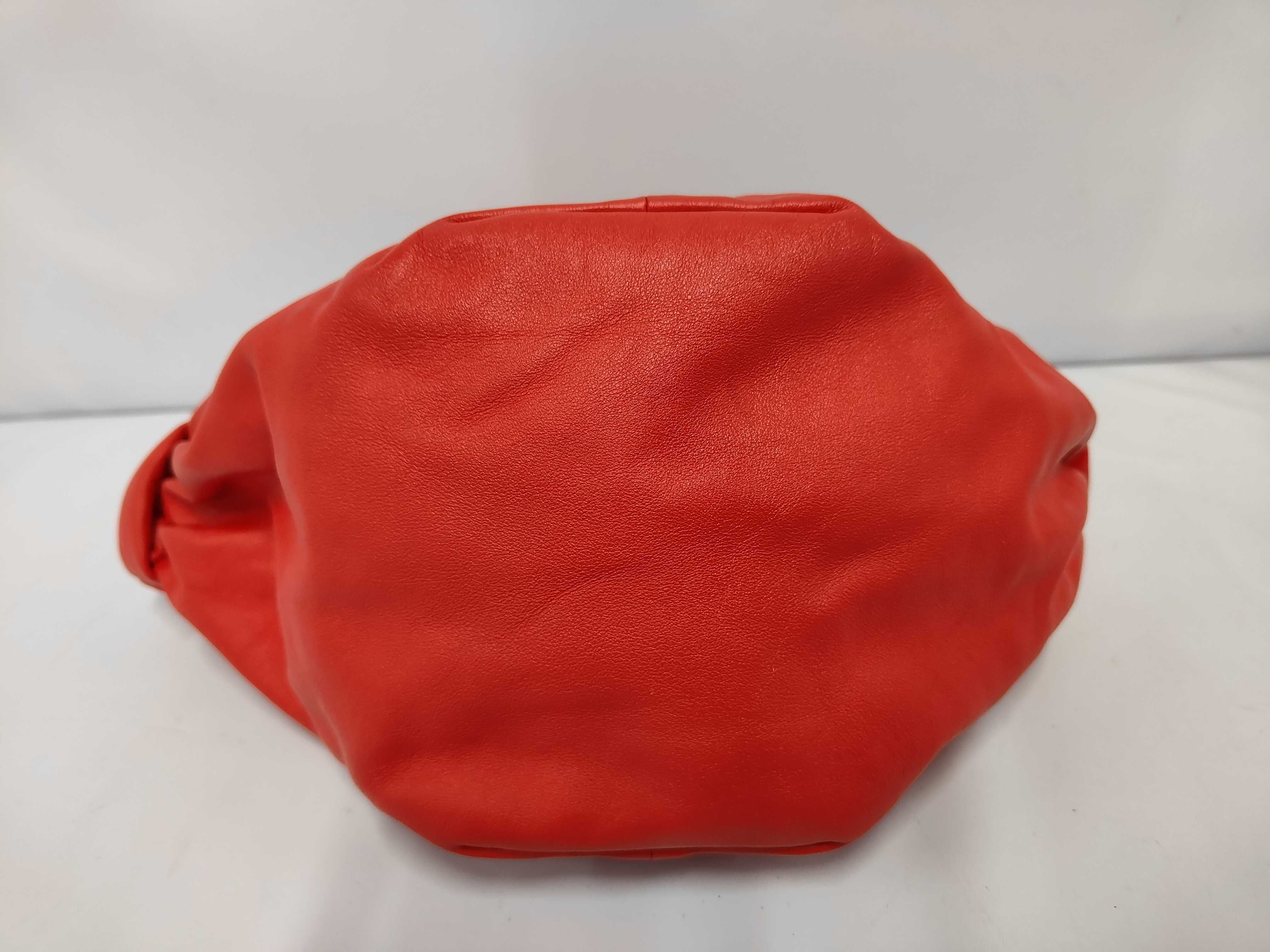 Mini Double Knot Red Calfskin Leather Bag with Silver Hardware — view 3