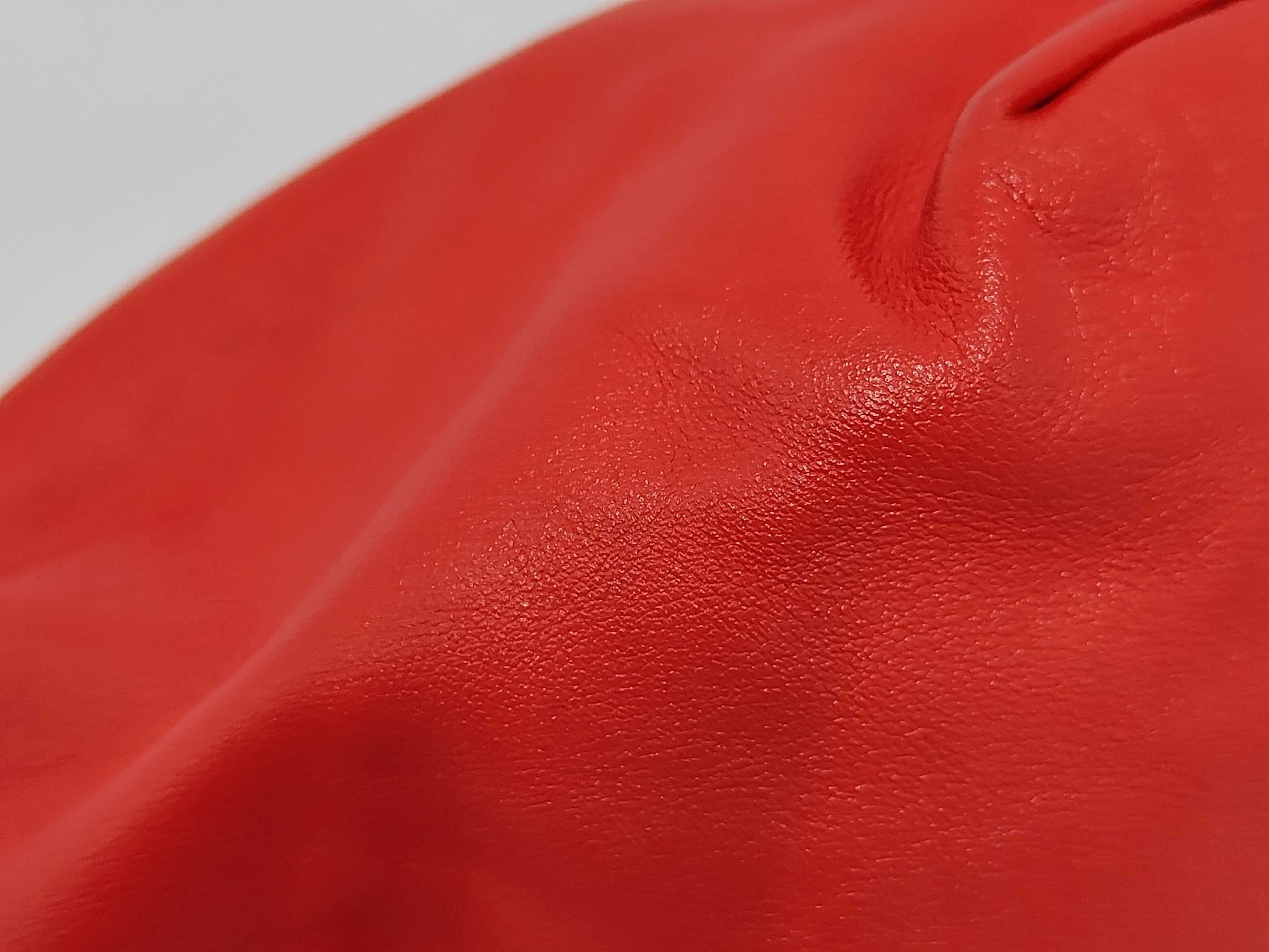 Mini Double Knot Red Calfskin Leather Bag with Silver Hardware — view 4
