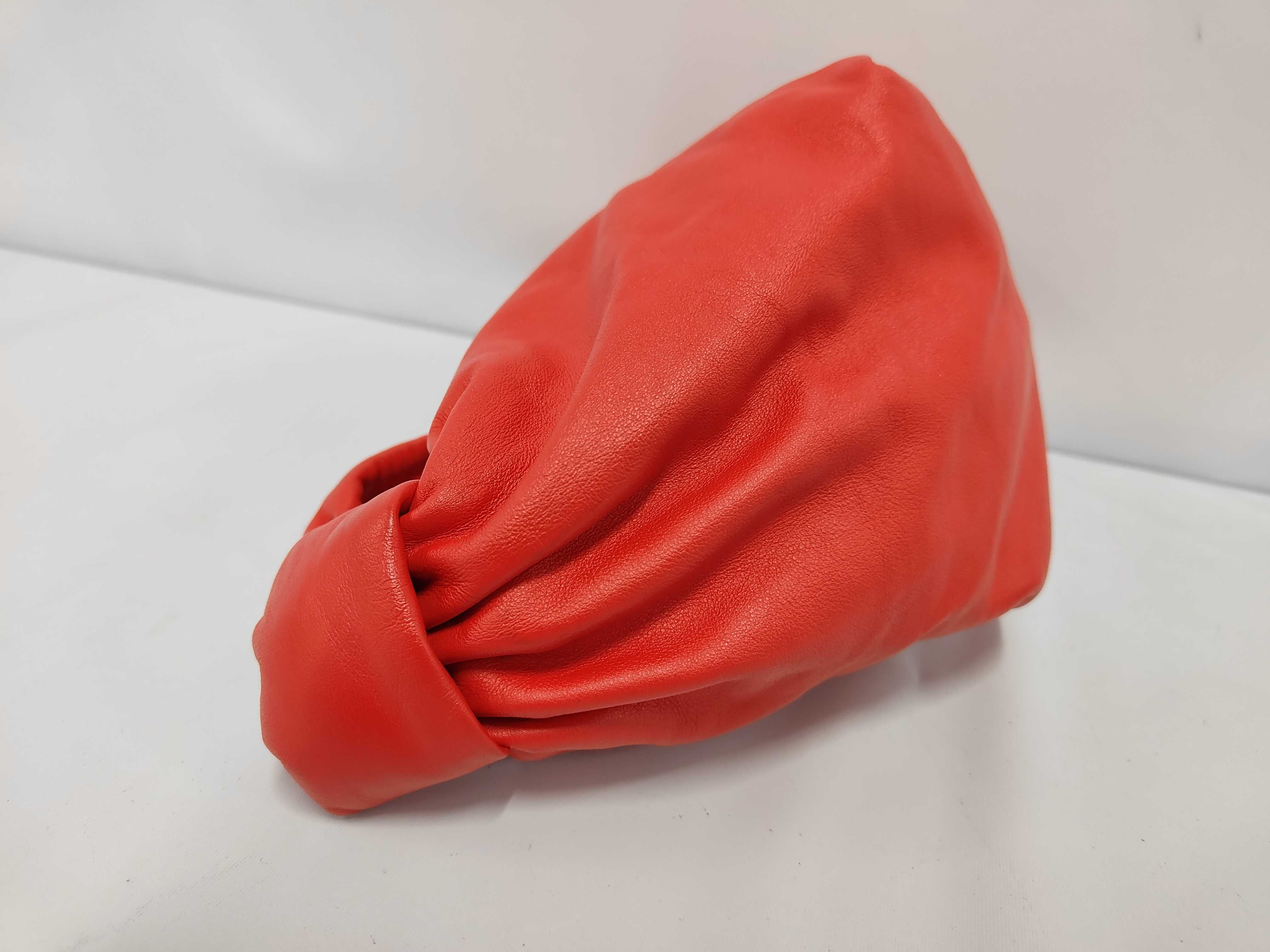 Mini Double Knot Red Calfskin Leather Bag with Silver Hardware — view 10