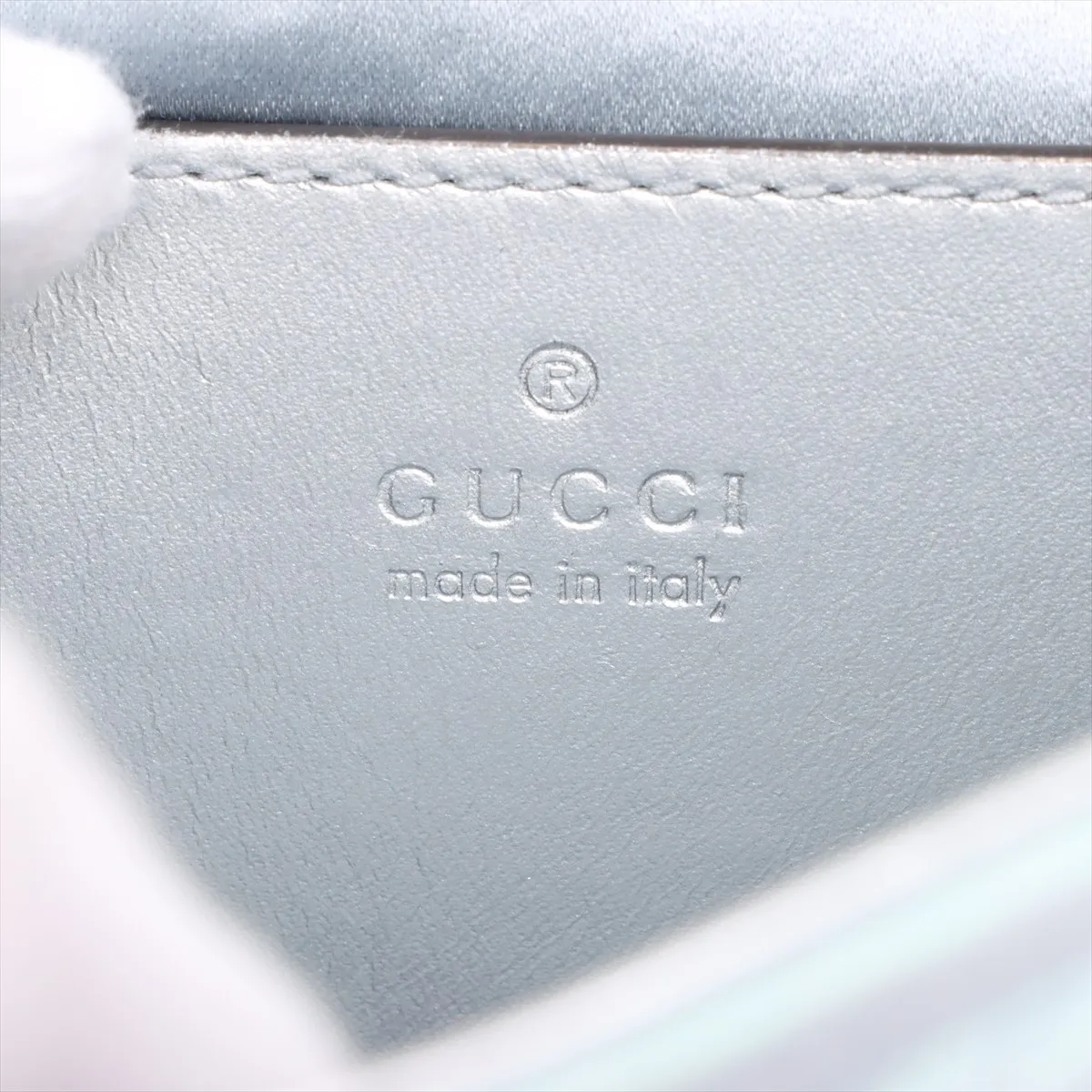 GG Marmont Leather Chain Shoulder Bag Blue 739682 — view 8