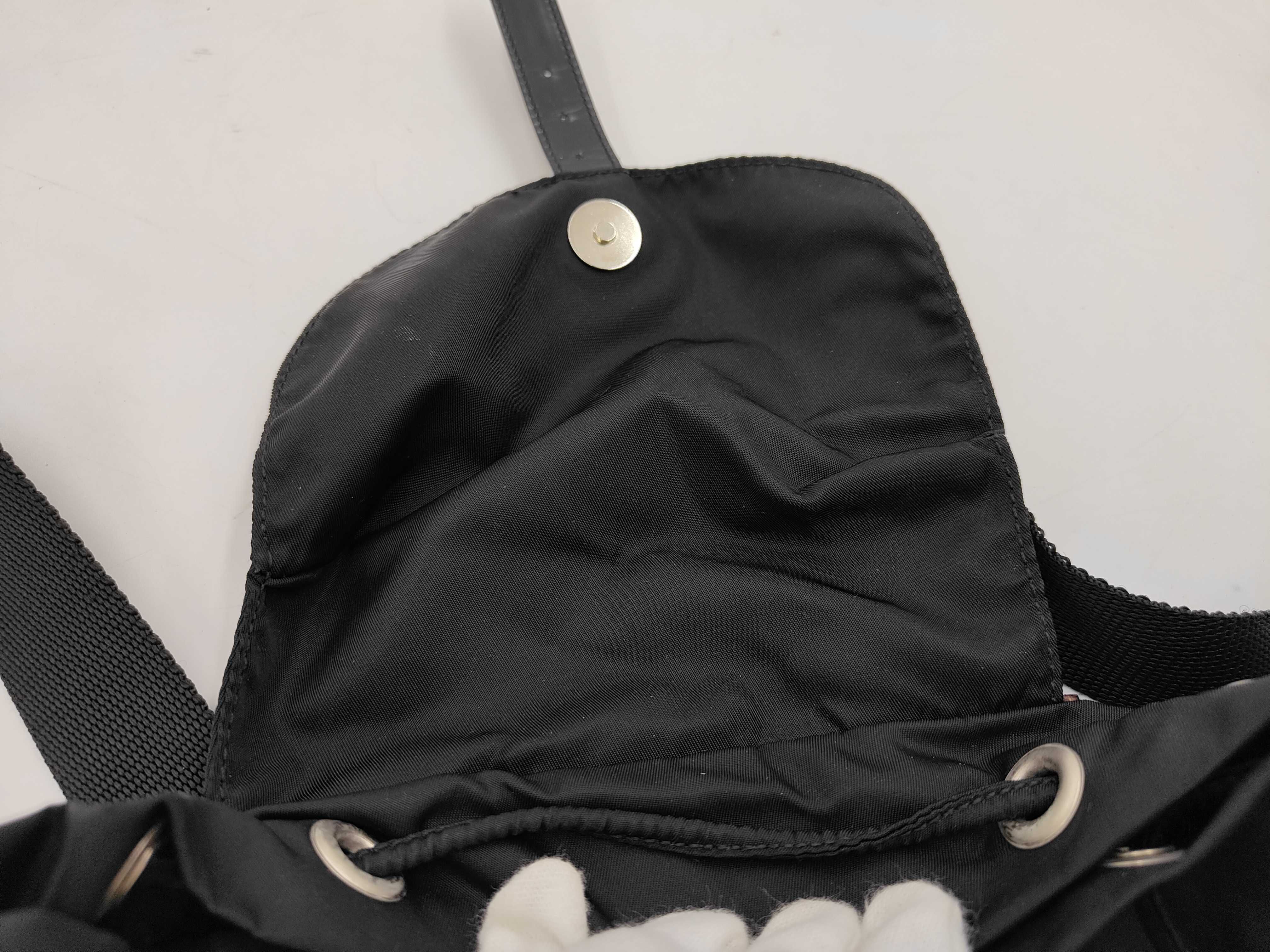 Nylon Mini Backpack with Card Holder, Black Backpack — view 4