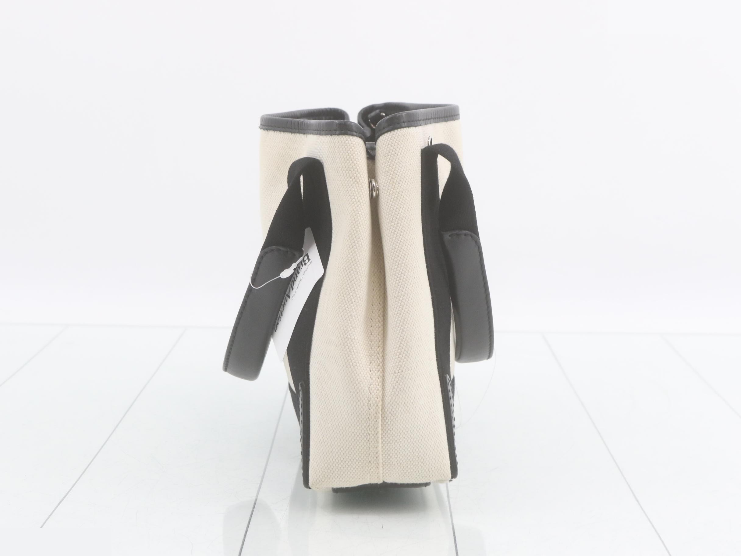 Navy Cabas XS 2-Way Bag, Ivory x Black — view 3