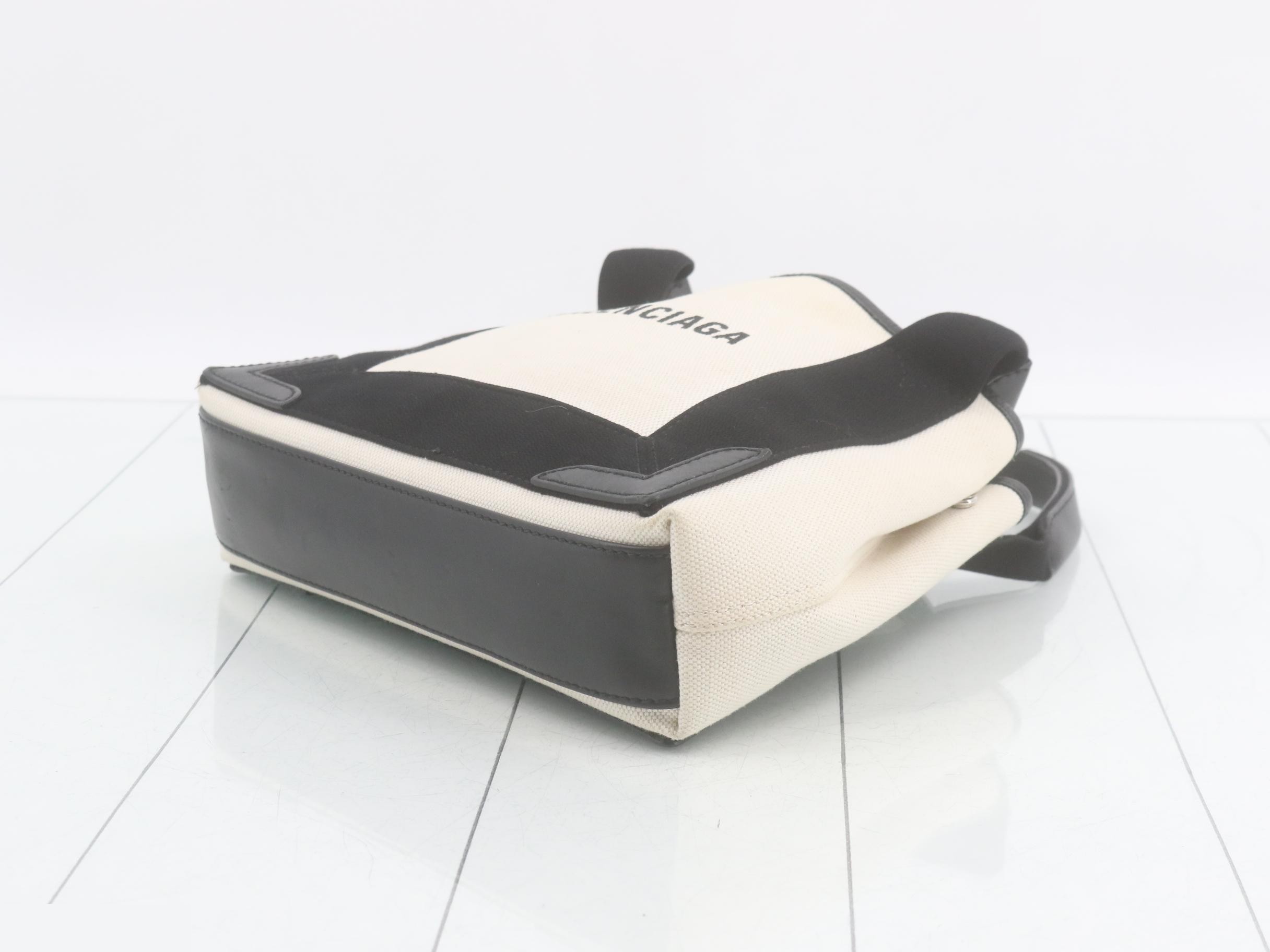 Navy Cabas XS 2-Way Bag, Ivory x Black — view 6