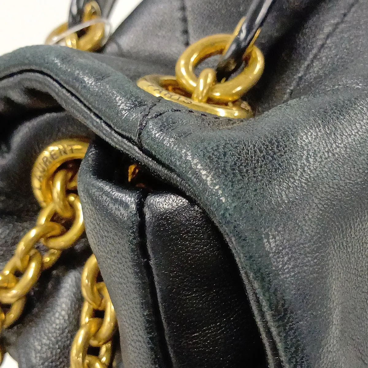 Jamie 763475 Leather Chain Shoulder Bag, Black — view 12