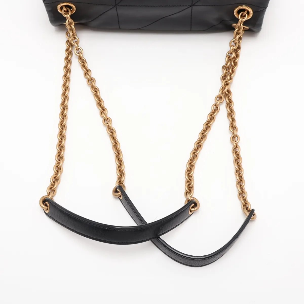 Jamie 763475 Leather Chain Shoulder Bag, Black — view 5