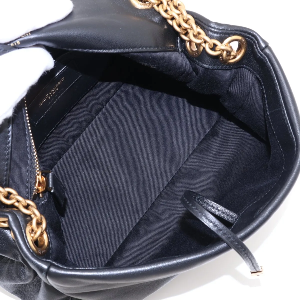 Jamie 763475 Leather Chain Shoulder Bag, Black — view 7