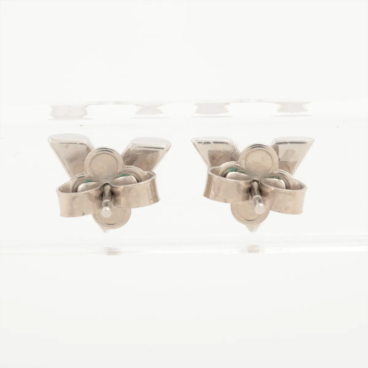 M63208 Essential V Earrings LE2244 (Pair) GP Silver. Shows signs of wear, — view 2