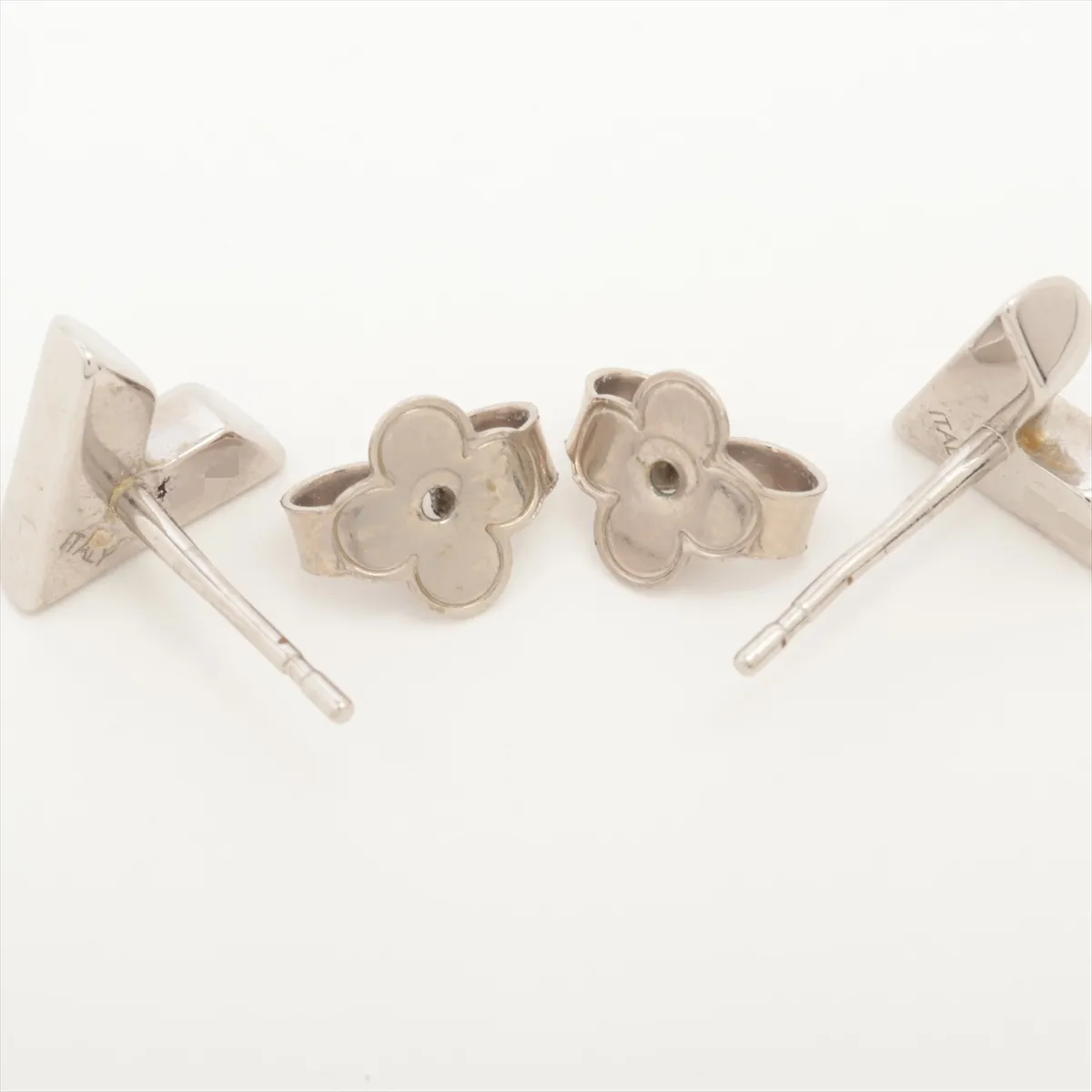 M63208 Essential V Earrings LE2244 (Pair) GP Silver. Shows signs of wear, — view 4