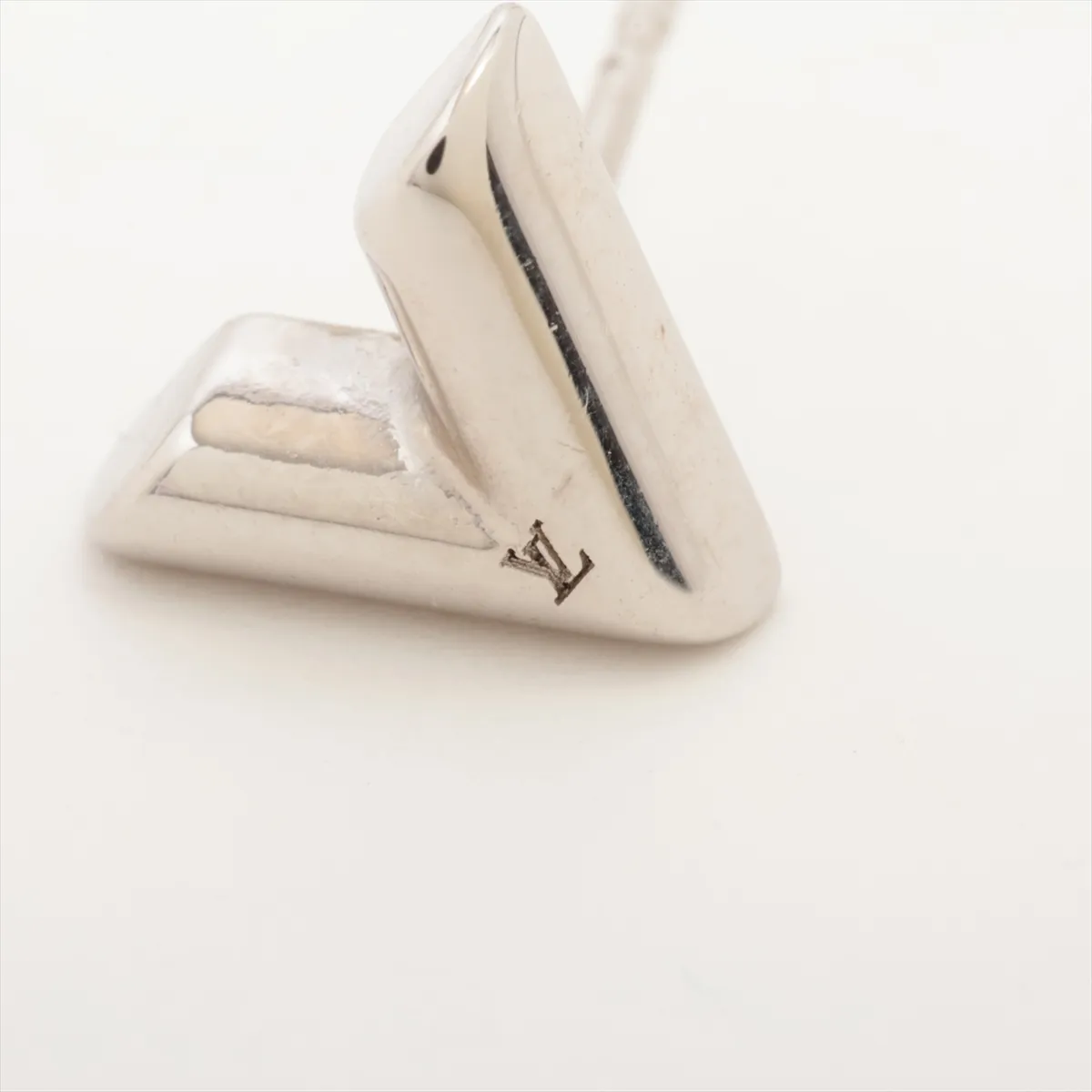 M63208 Essential V Earrings LE2244 (Pair) GP Silver. Shows signs of wear, — view 5