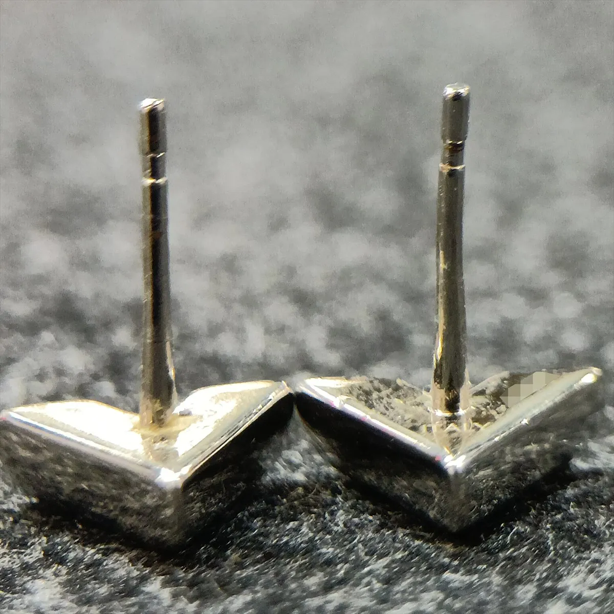 M63208 Essential V Earrings LE2244 (Pair) GP Silver. Shows signs of wear, — view 6