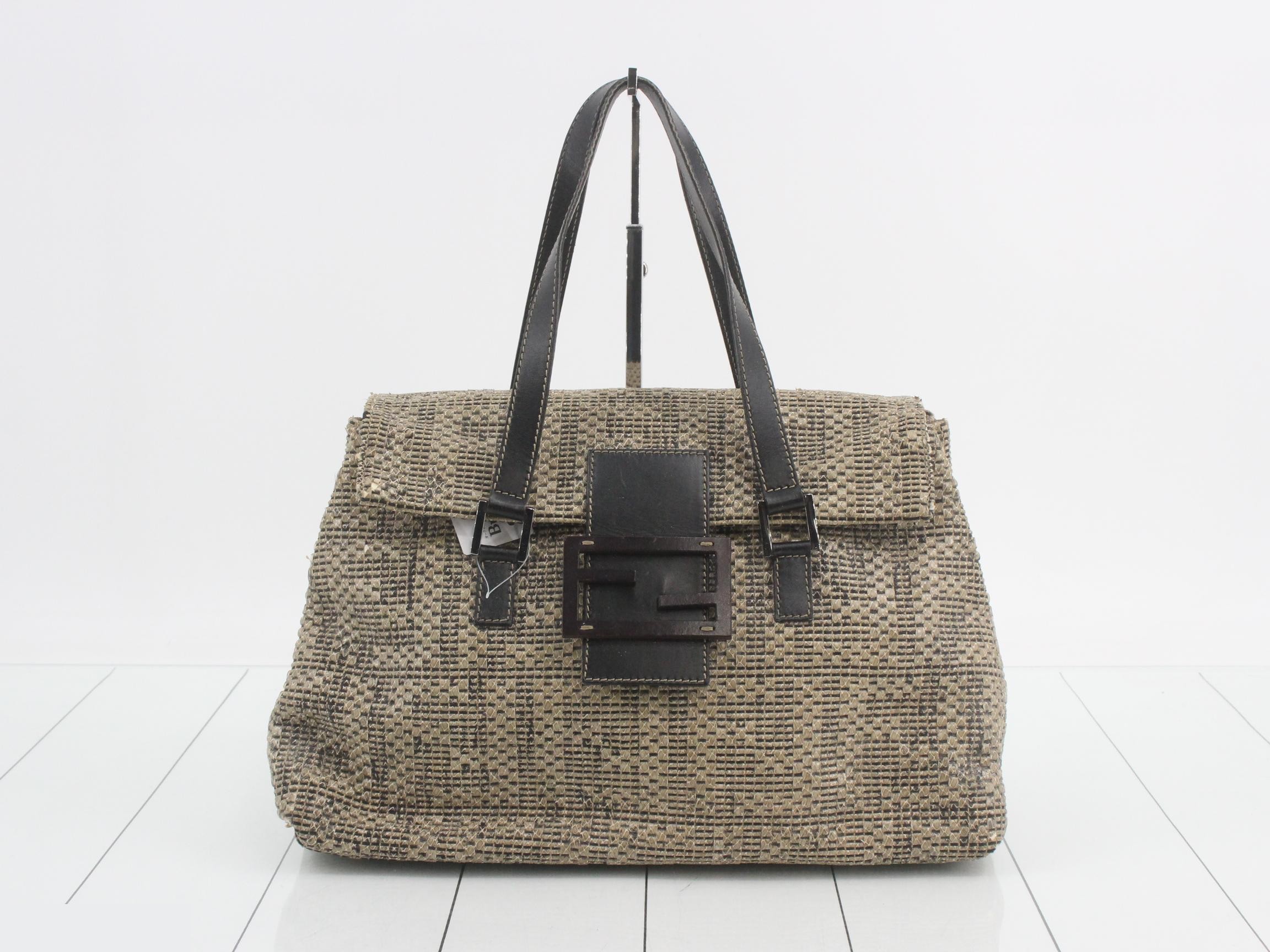 Baguette Python Shoulder Bag
