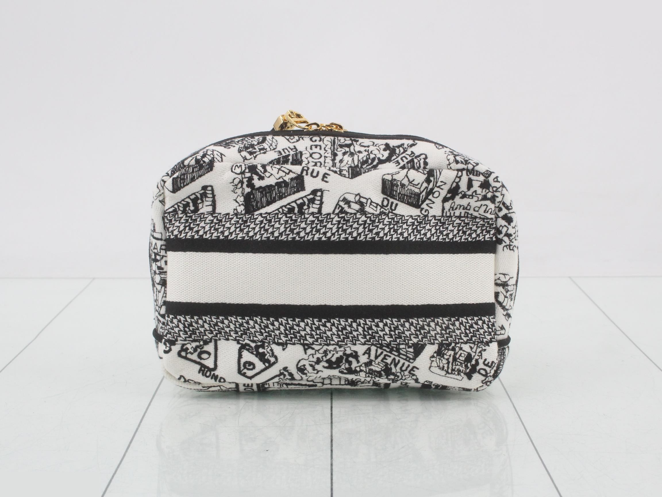 Plan de Paris Pouch, Paris Pattern, Canvas, Black/White — view 2