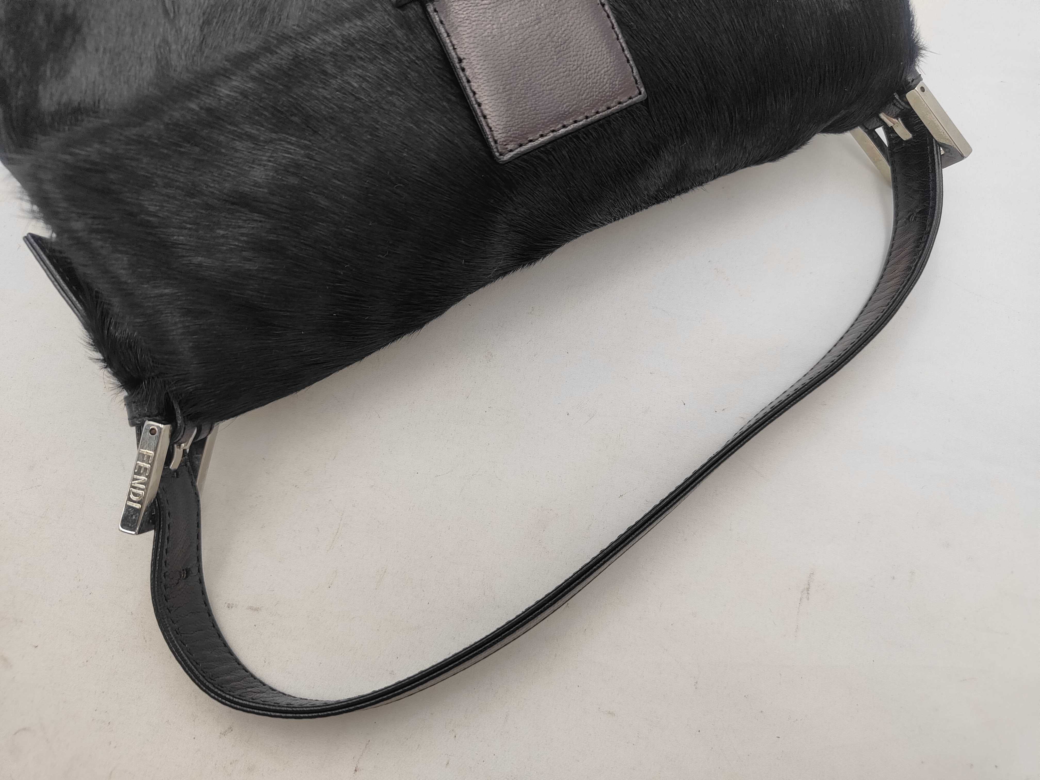 Black Calf Hair Mamma Bucket Handbag — view 3