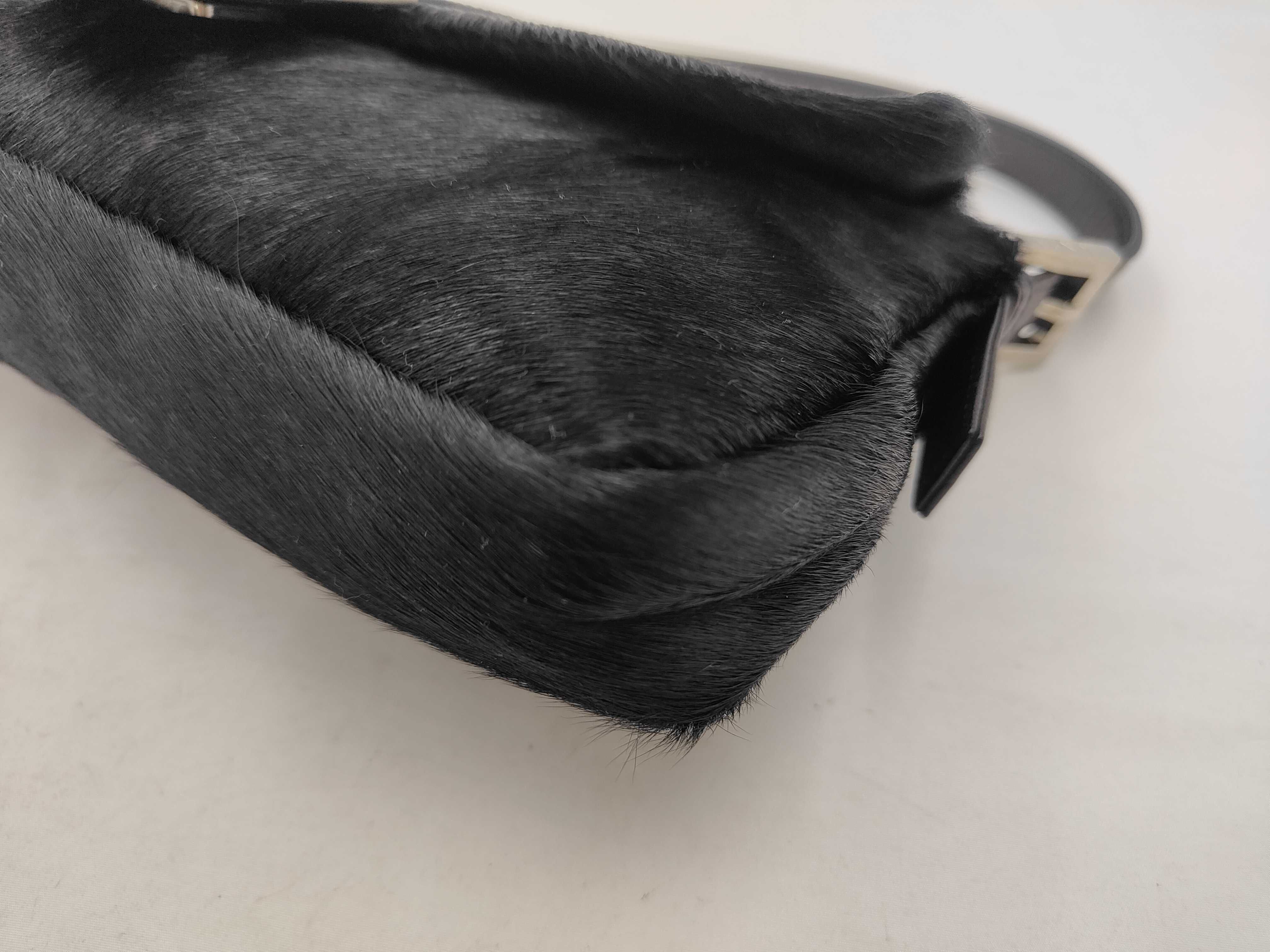 Black Calf Hair Mamma Bucket Handbag — view 6
