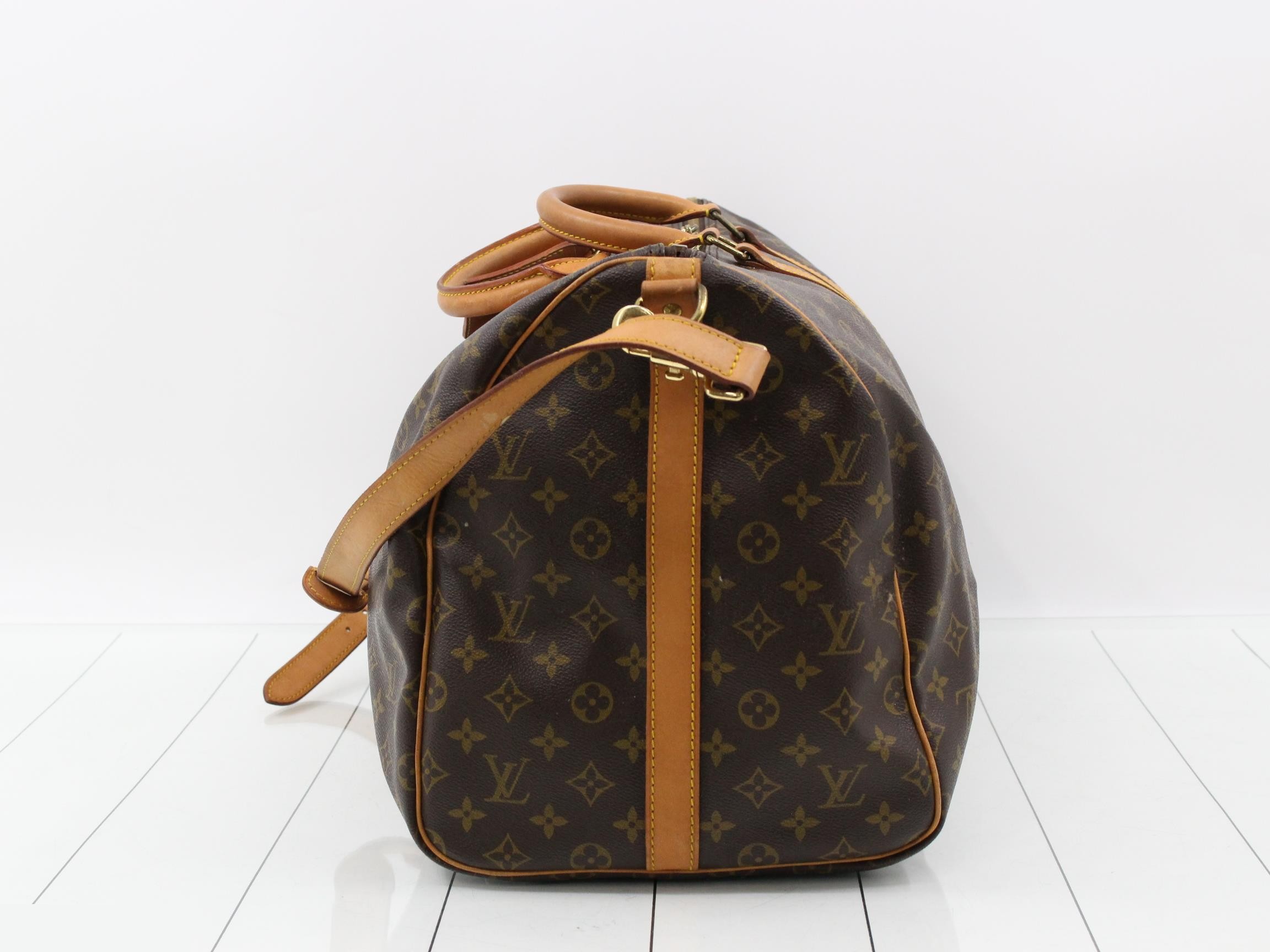 M41414 Keepall Bandoulière 55 Boston Bag, Monogram, Brown — view 3