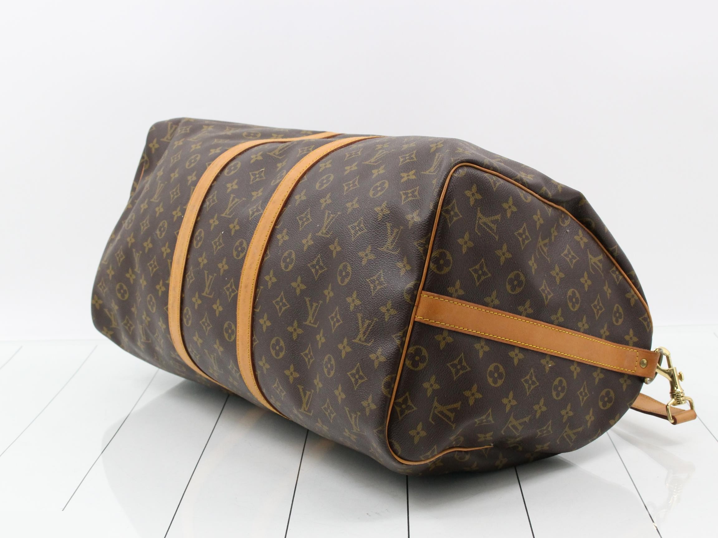 M41414 Keepall Bandoulière 55 Boston Bag, Monogram, Brown — view 6
