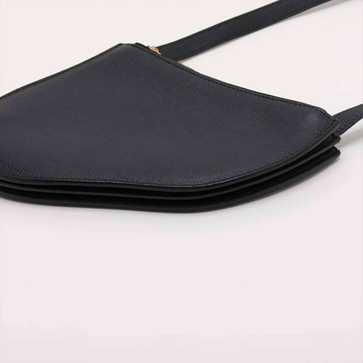 Saddle Leather Shoulder Bag, Black — view 3