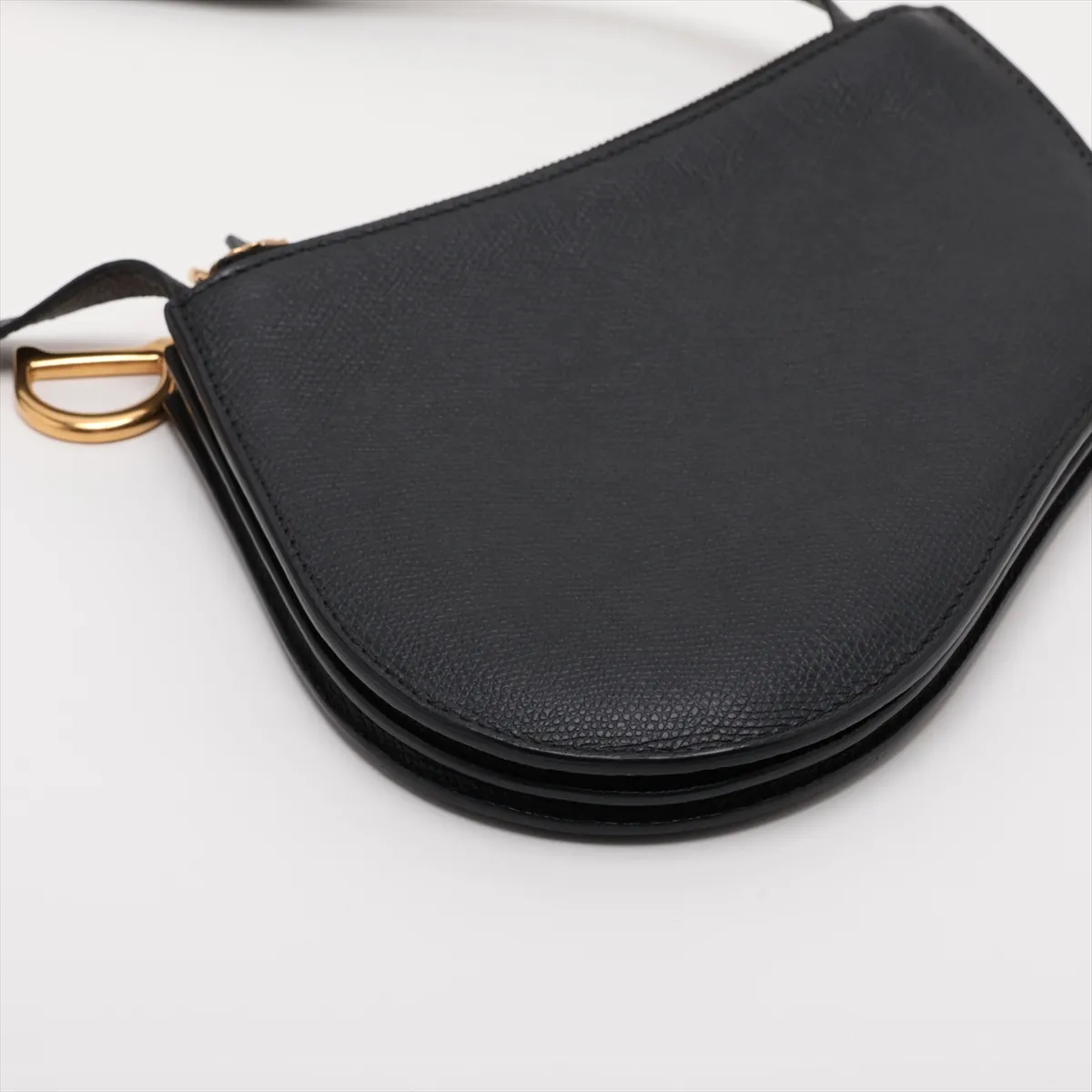 Saddle Leather Shoulder Bag, Black — view 4