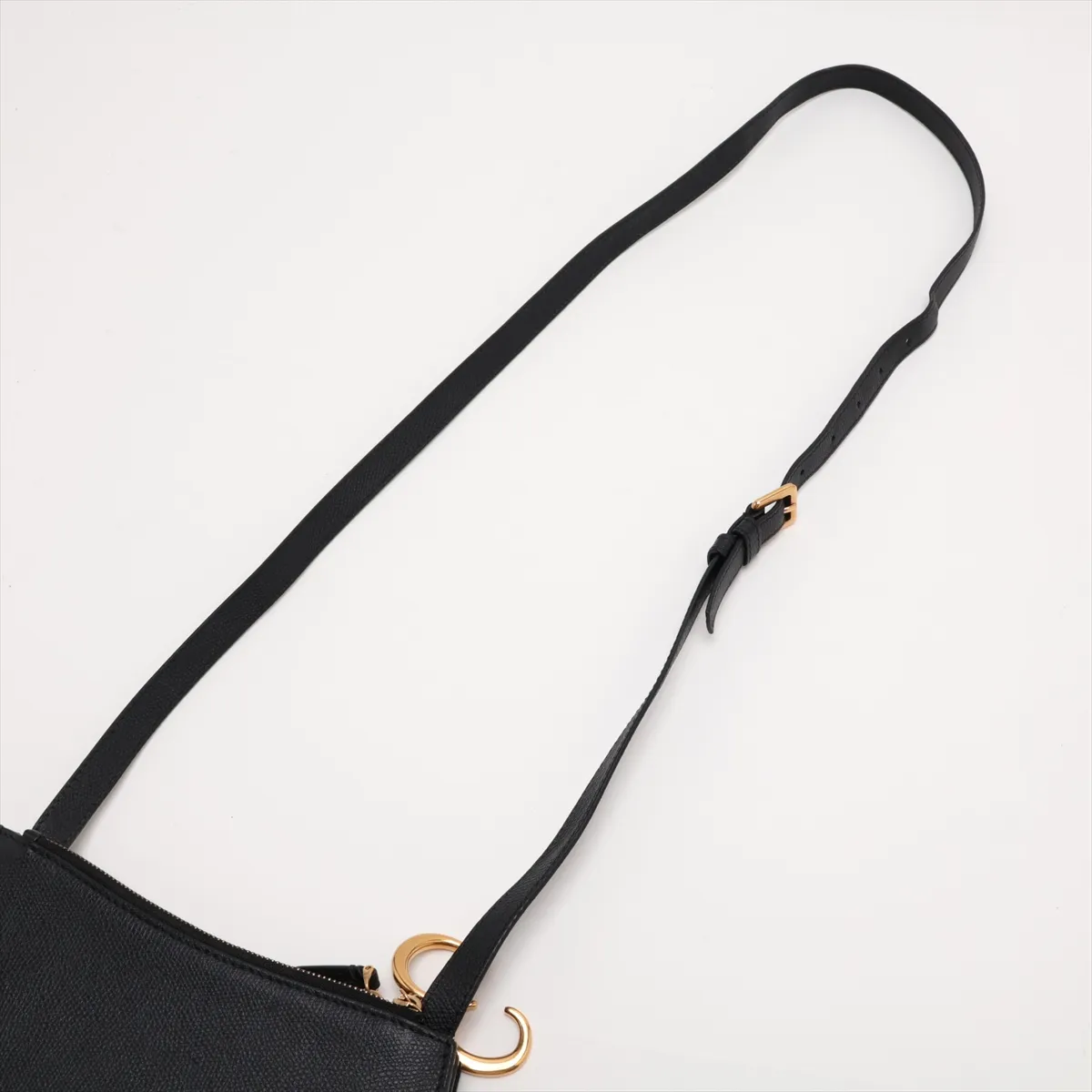 Saddle Leather Shoulder Bag, Black — view 5